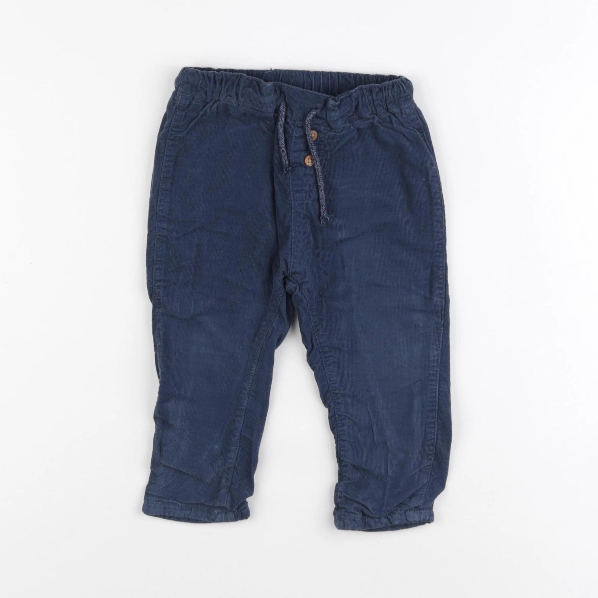 H&M - pantalon bleu - 9/12 mois