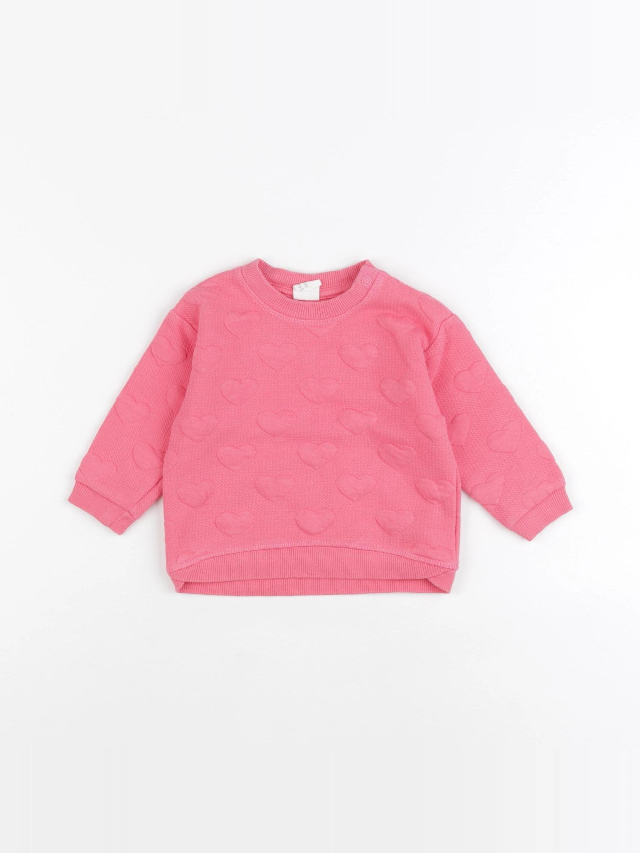 H&M - sweat rose - 3/6 mois