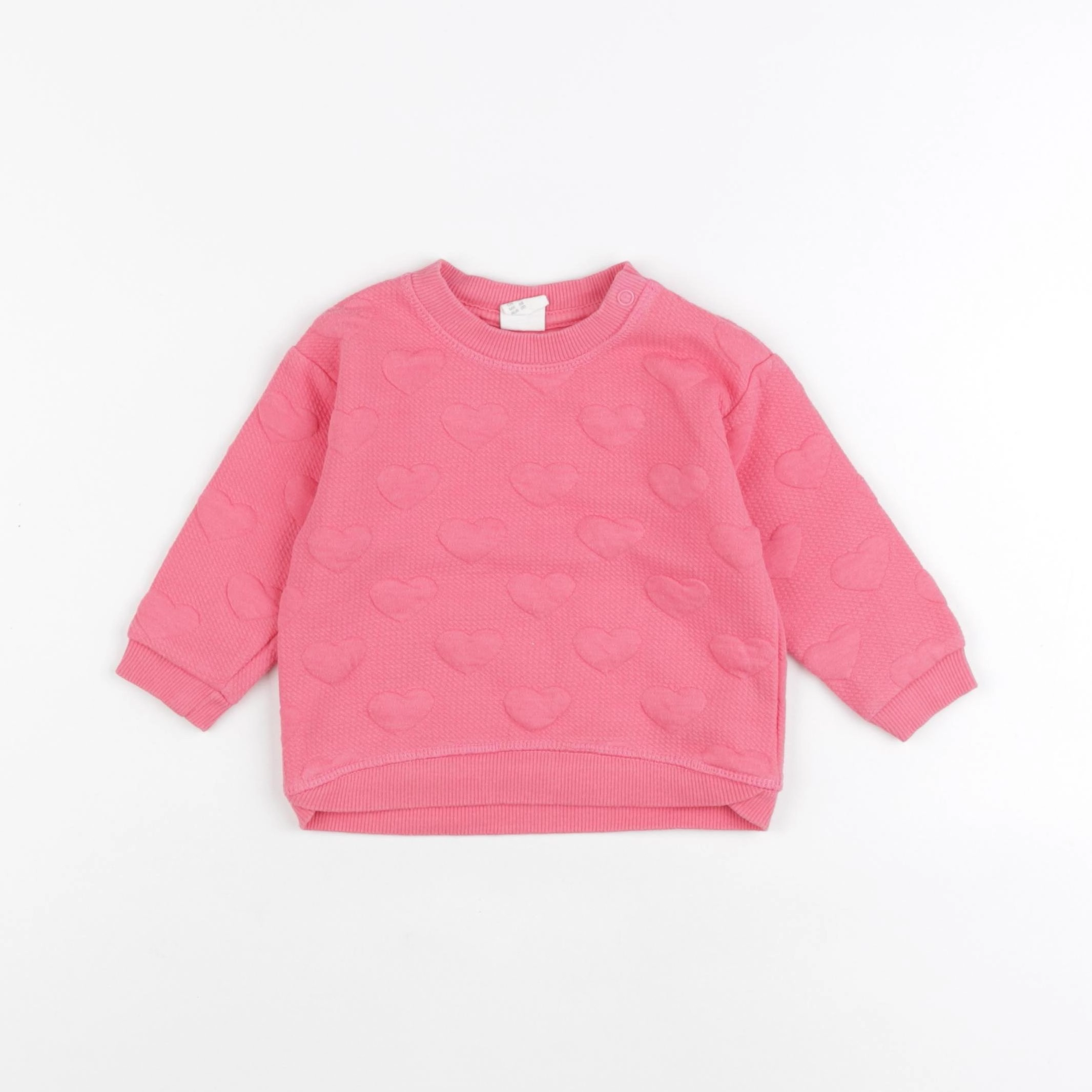 H&M - sweat rose - 3/6 mois