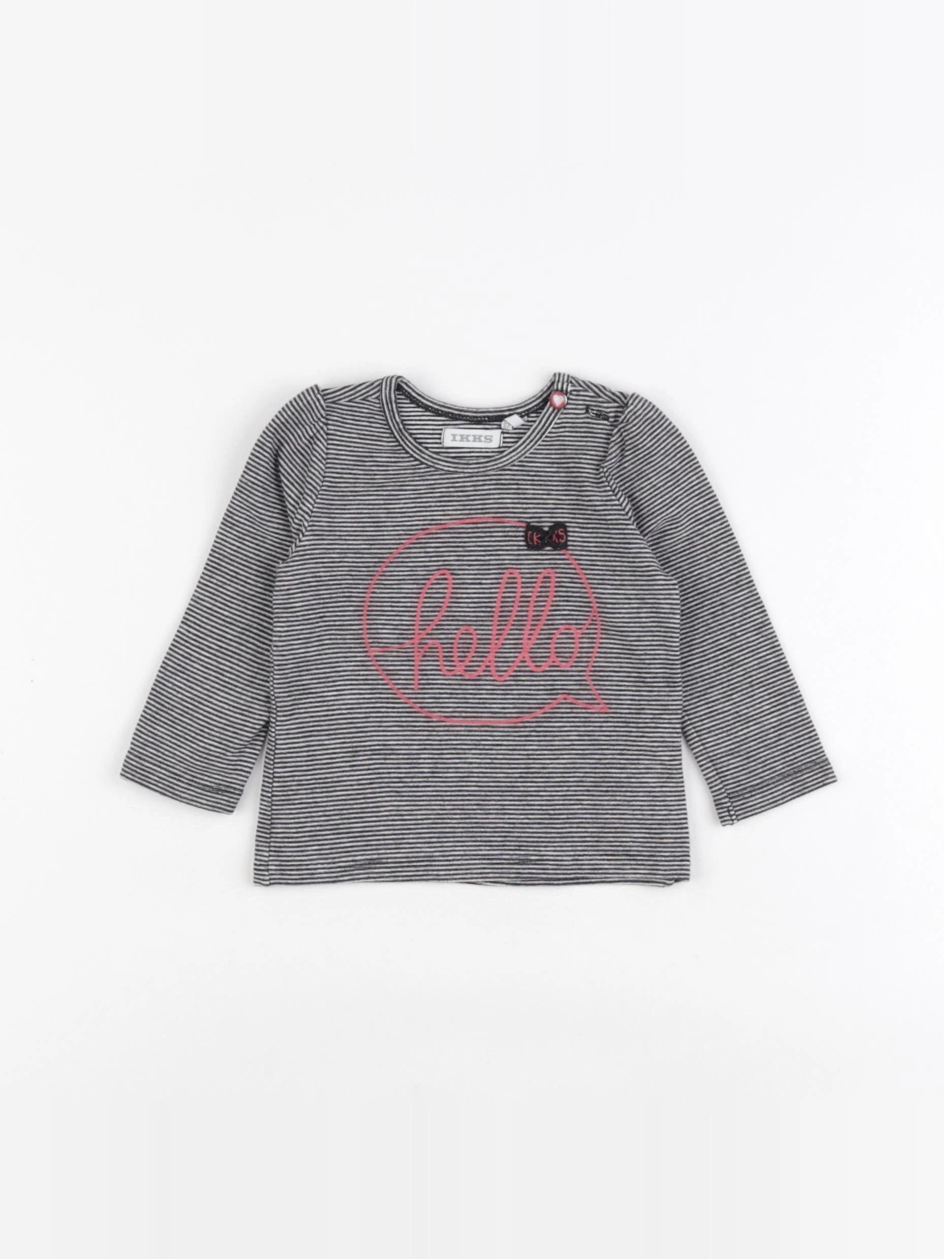 IKKS - tee-shirt blanc, noir - 6 mois