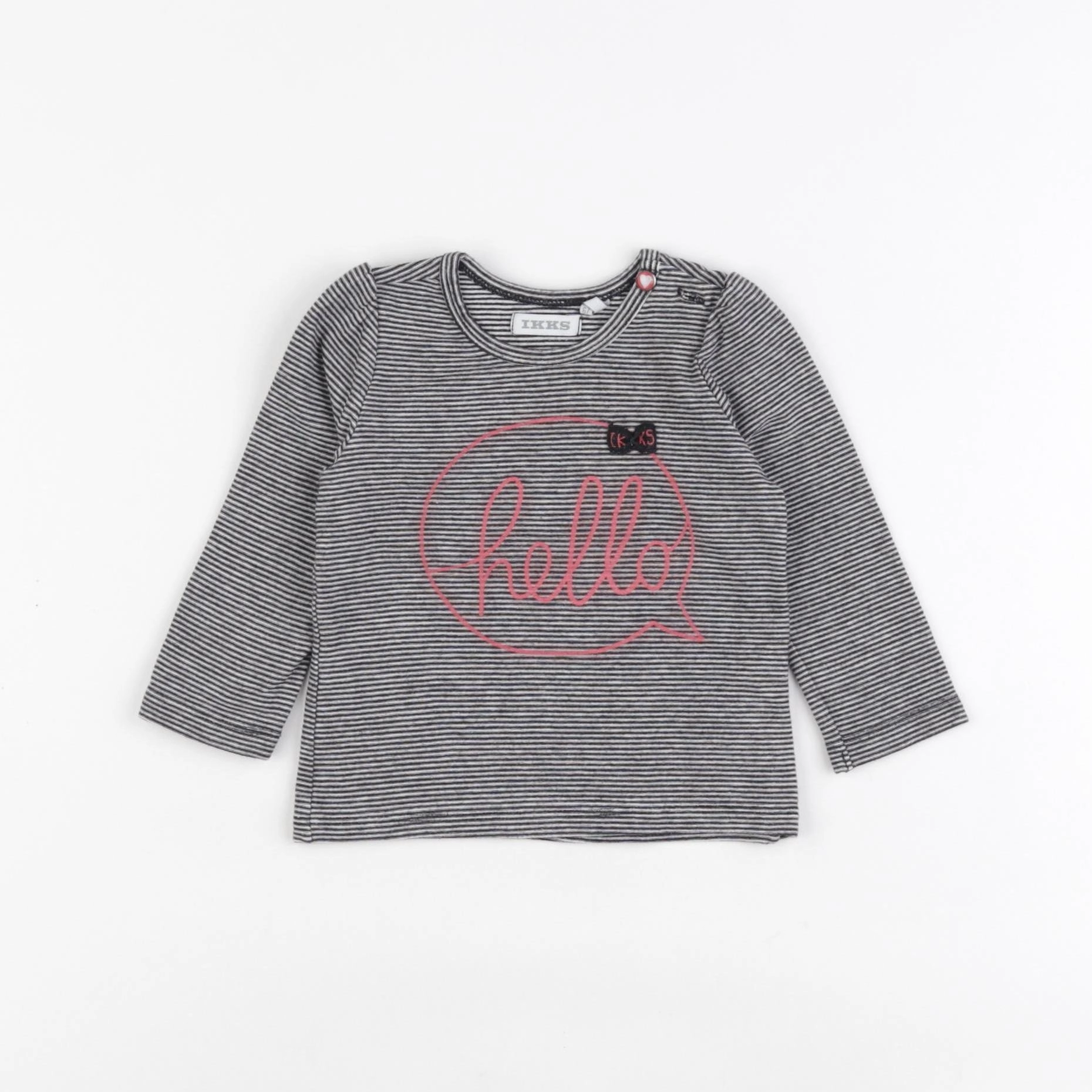 IKKS - tee-shirt blanc, noir - 6 mois