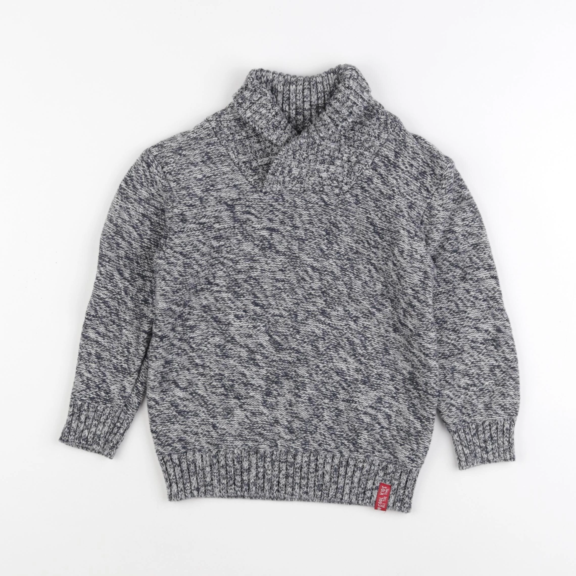 Vertbaudet - pull bleu, blanc - 6 ans