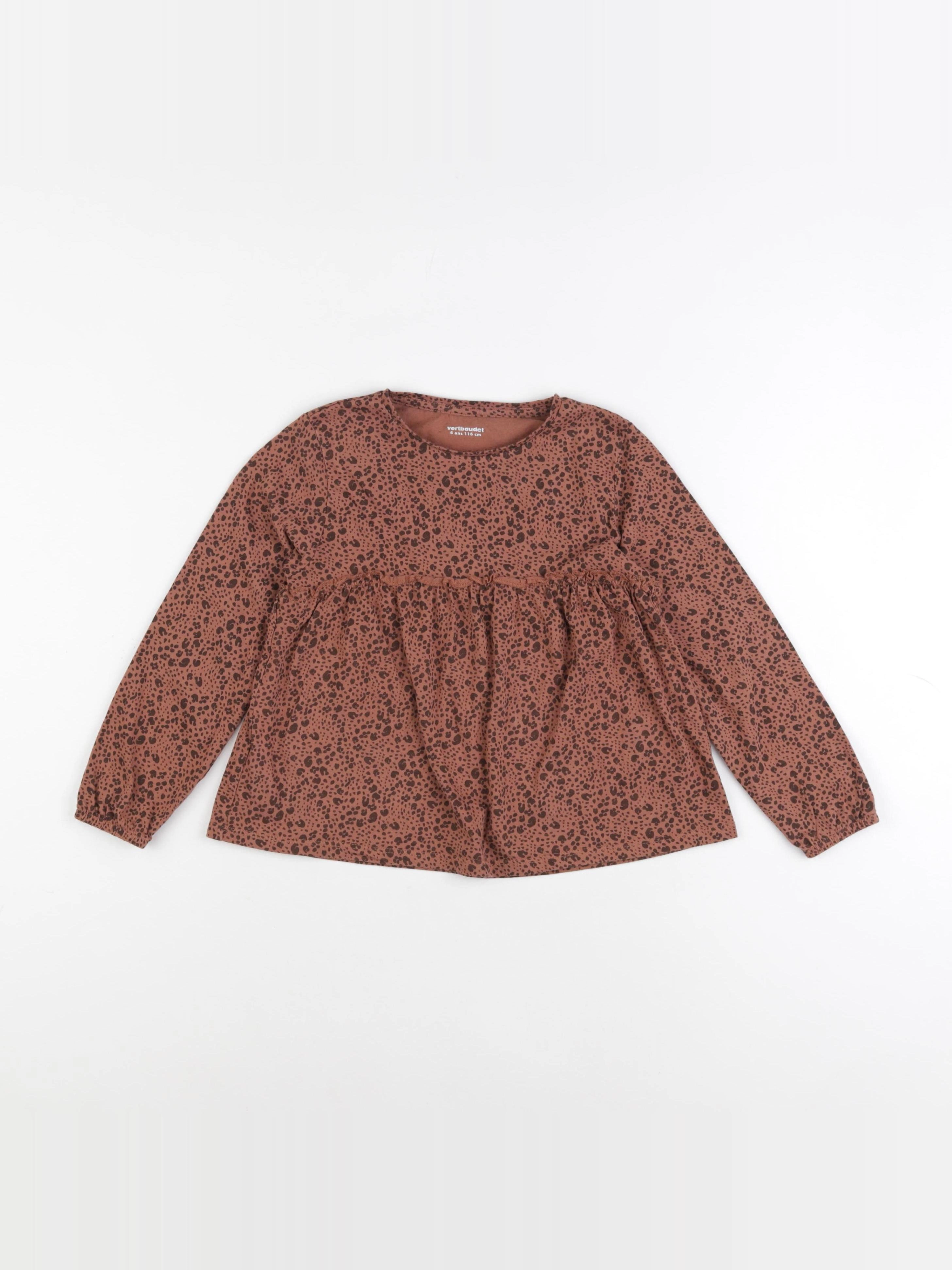 Vertbaudet - tee-shirt marron - 6 ans