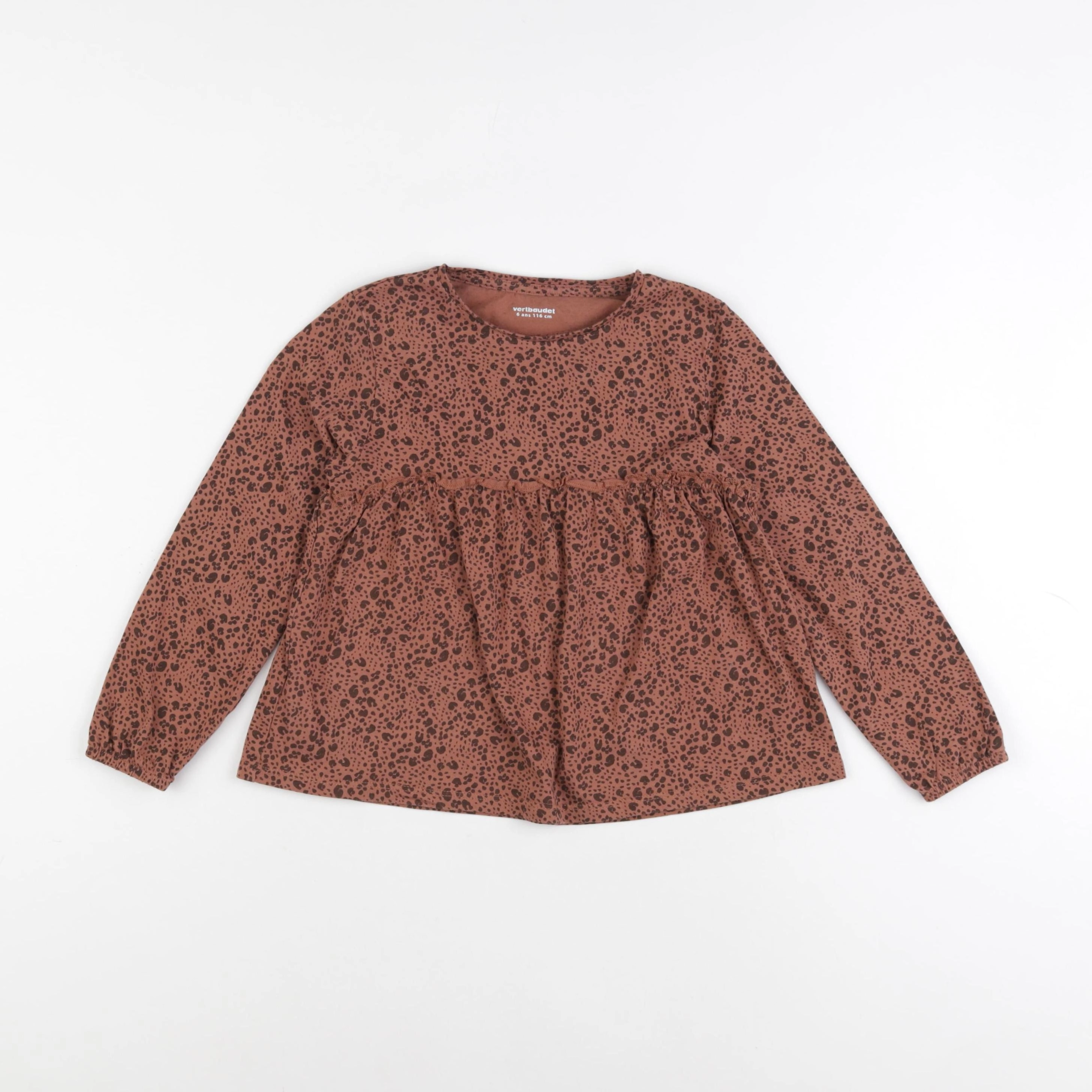Vertbaudet - tee-shirt marron - 6 ans