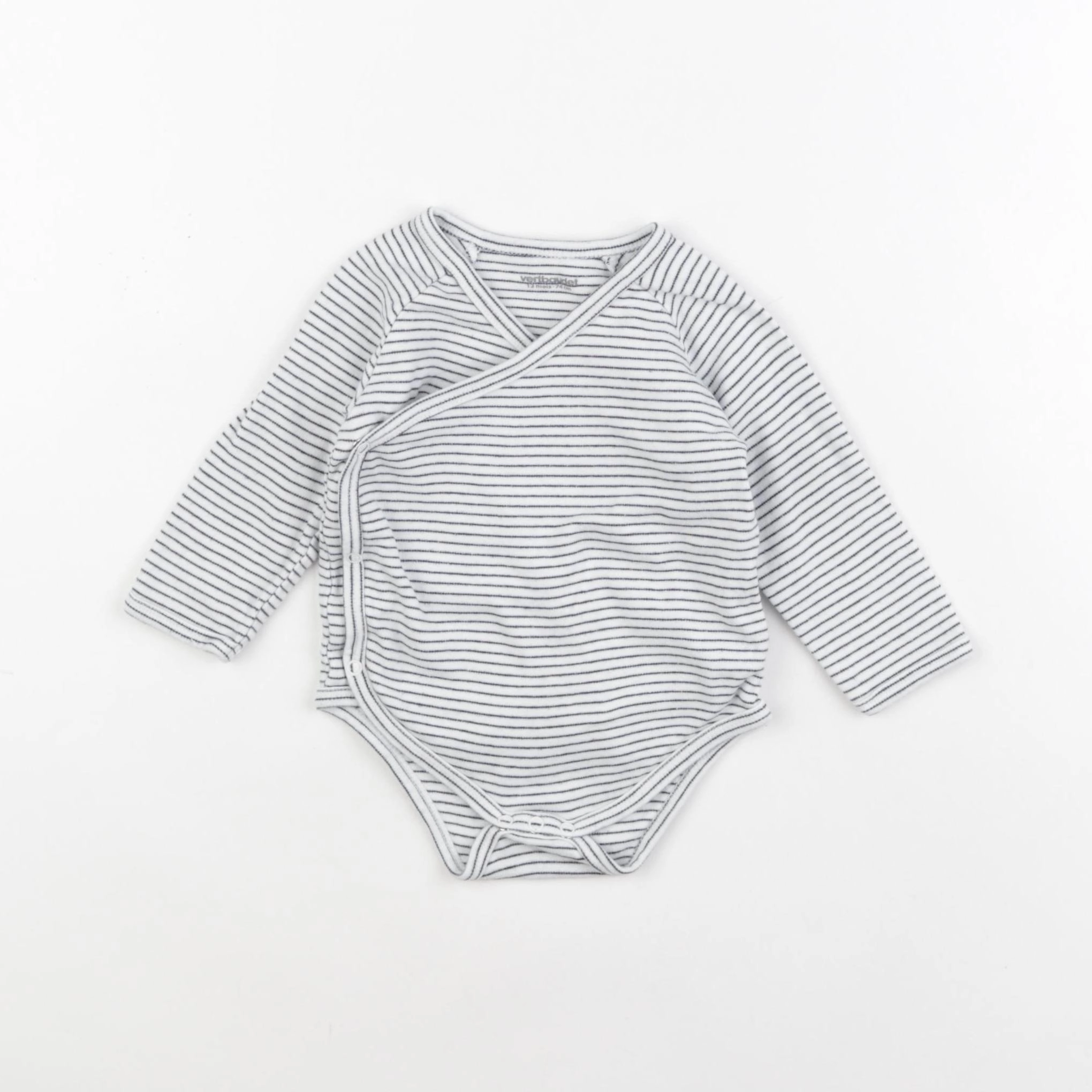 Vertbaudet - body blanc, bleu - 12 mois