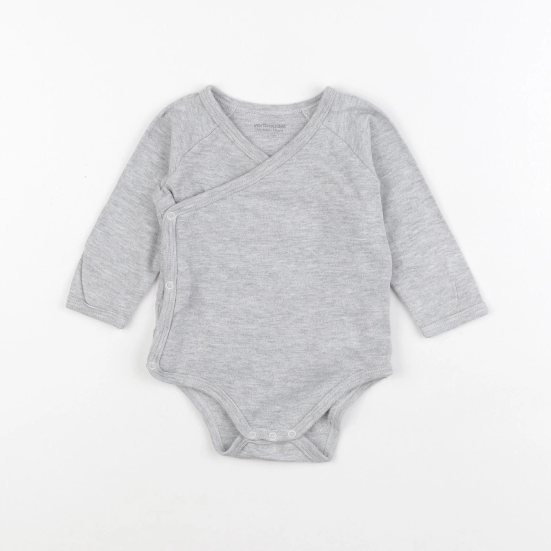 Vertbaudet - body gris - 12 mois