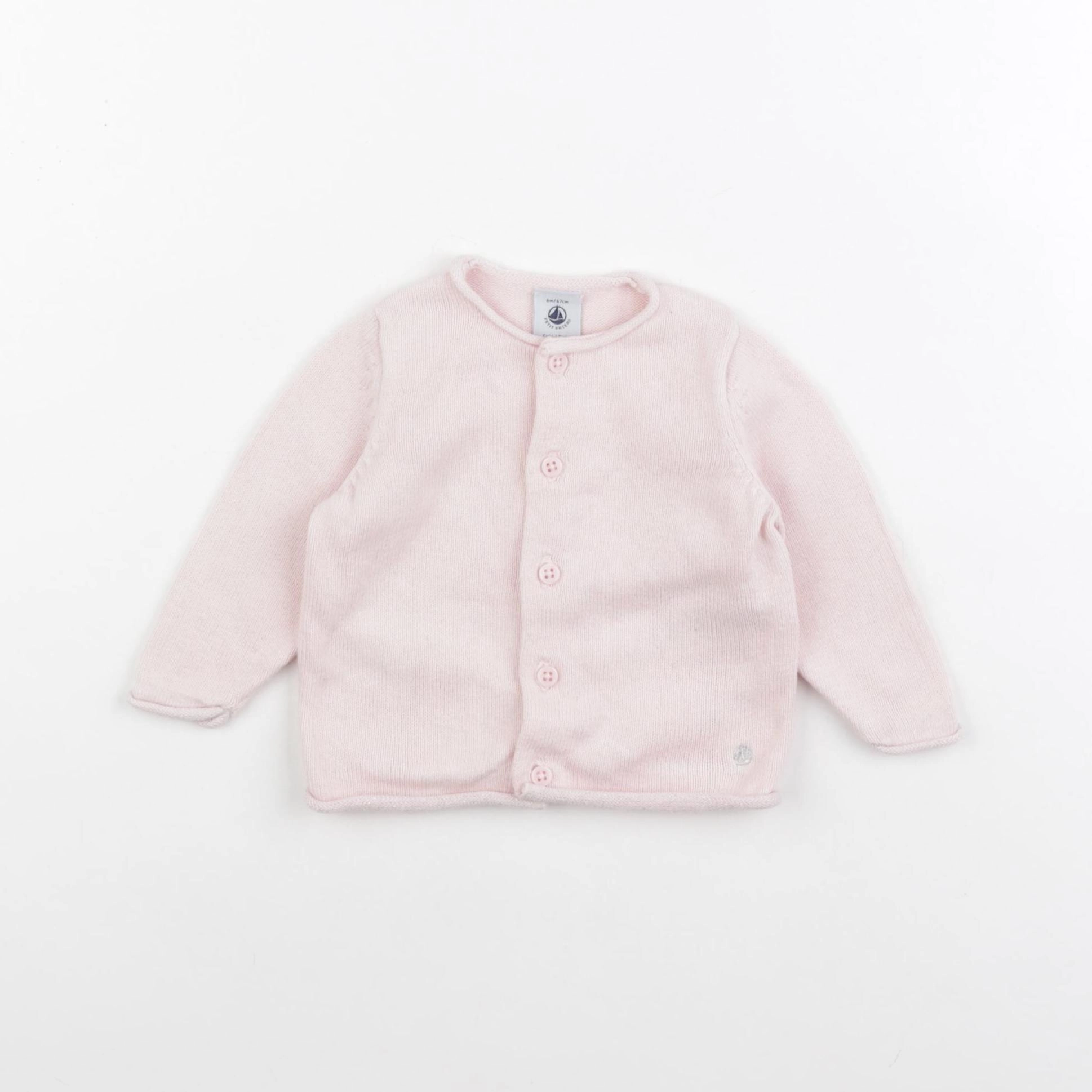 Petit Bateau - gilet rose - 6 mois