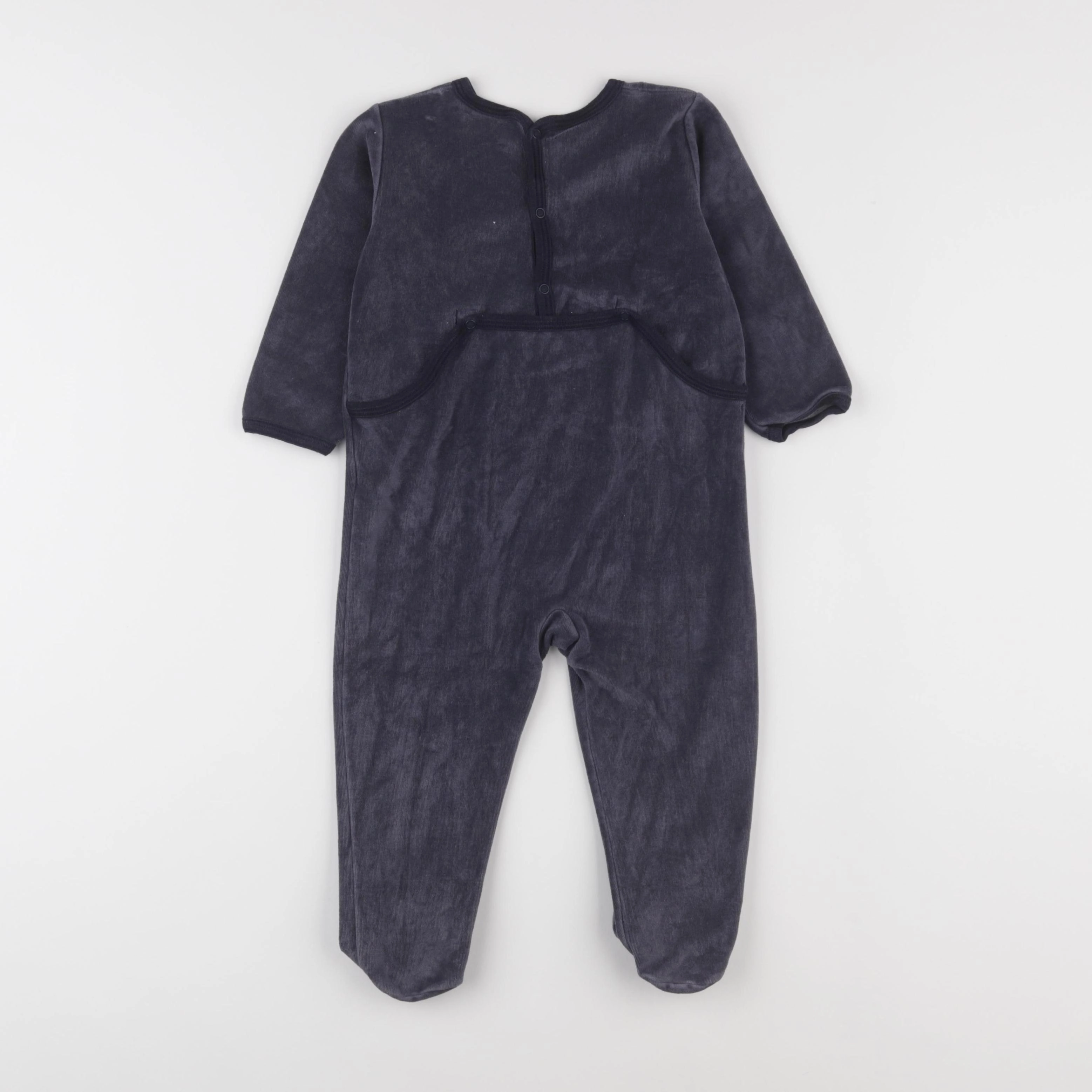 Petit Bateau - pyjama velours bleu - 18 mois