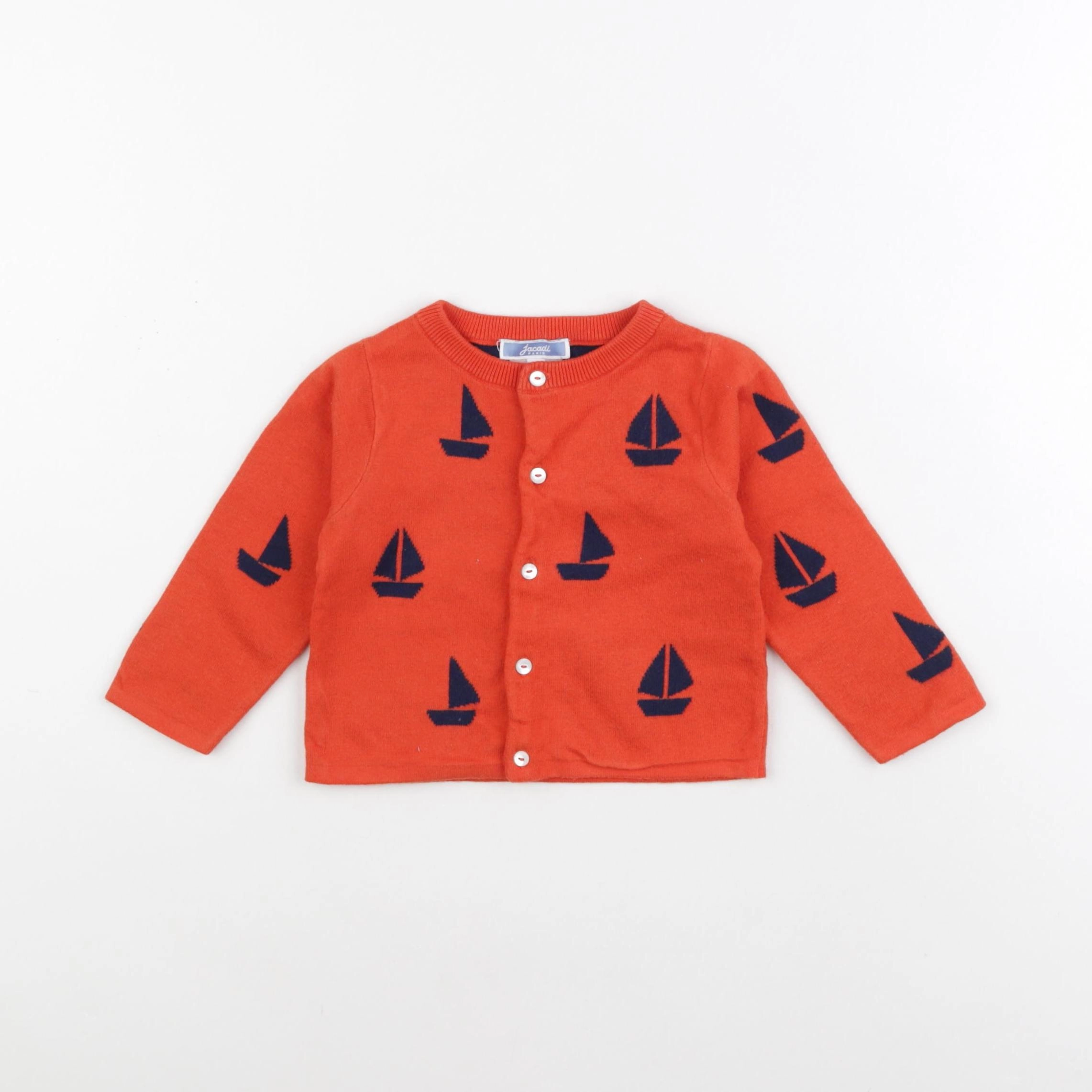 Jacadi - gilet orange - 12 mois