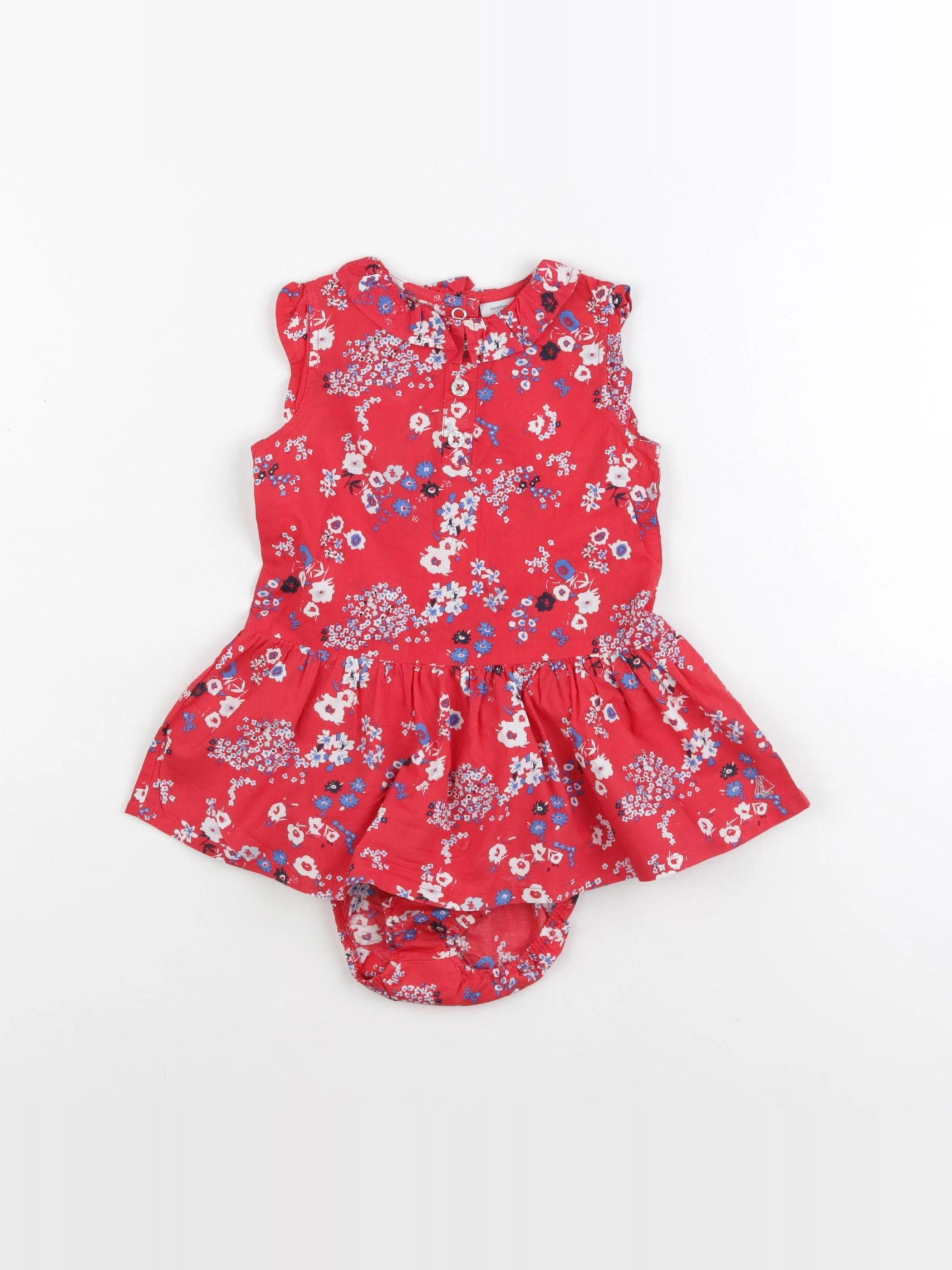Petit Bateau - robe rouge - 6 mois