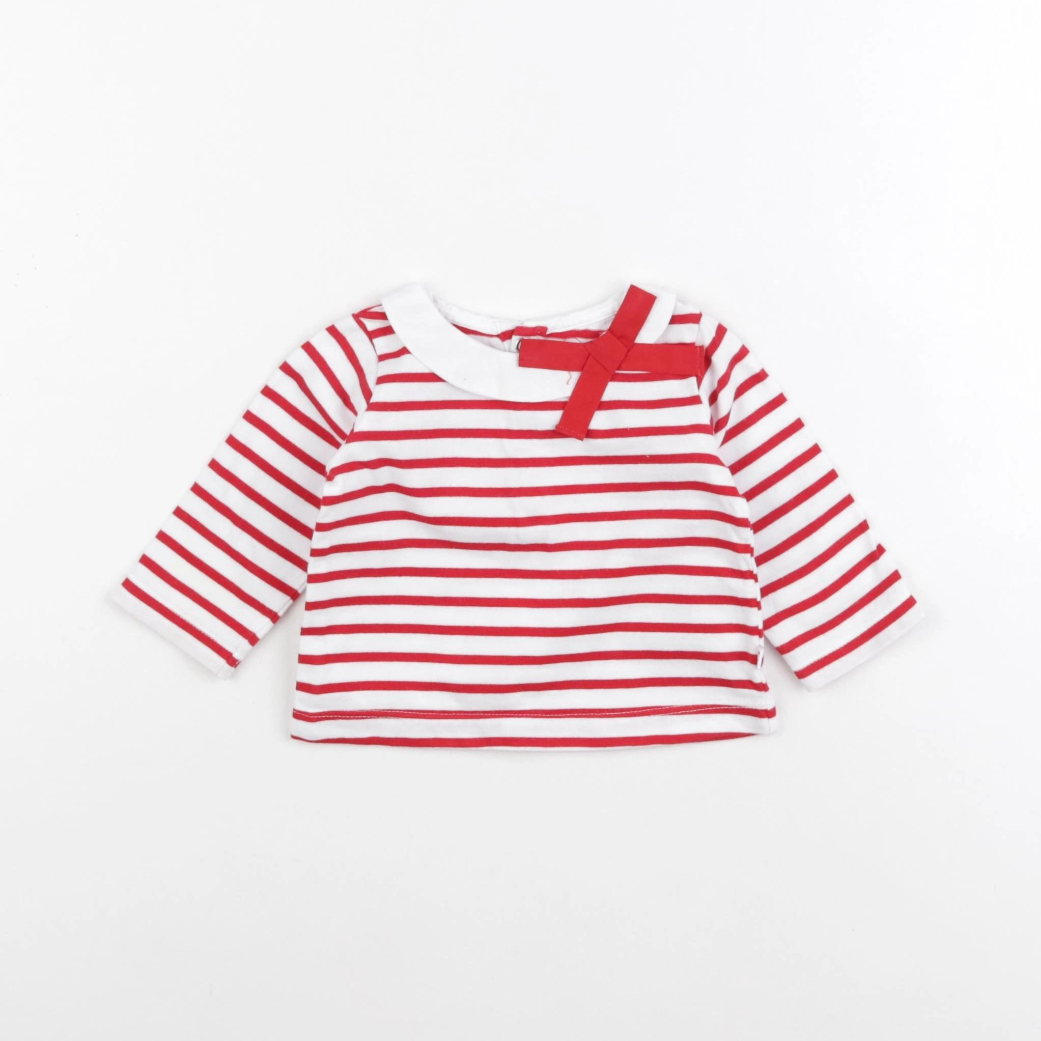 Jacadi - tee-shirt blanc, rouge - 6 mois