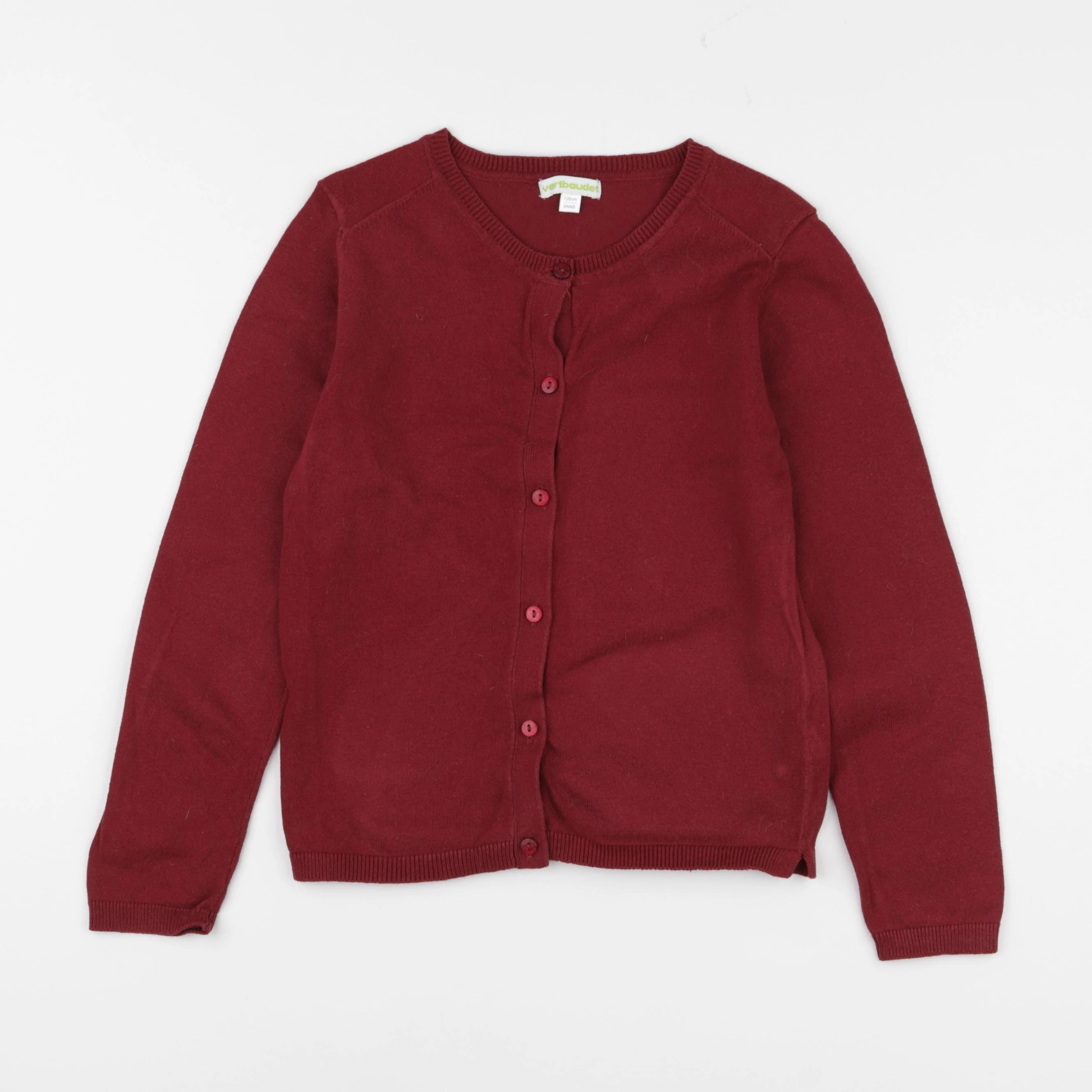 Vertbaudet - gilet rouge - 8 ans