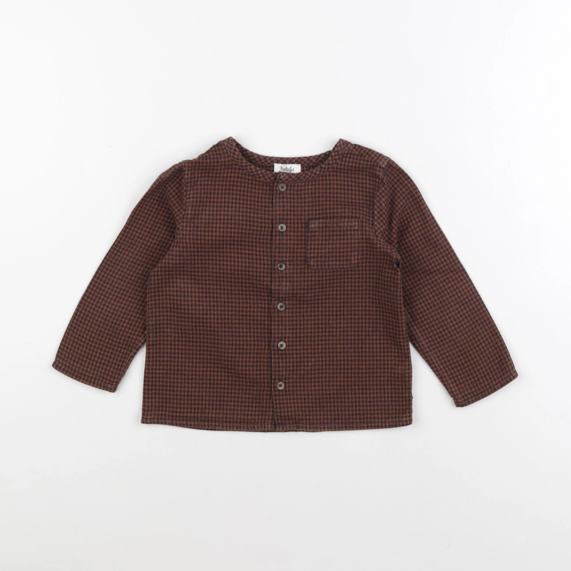 Natalys - chemise marron - 24 mois