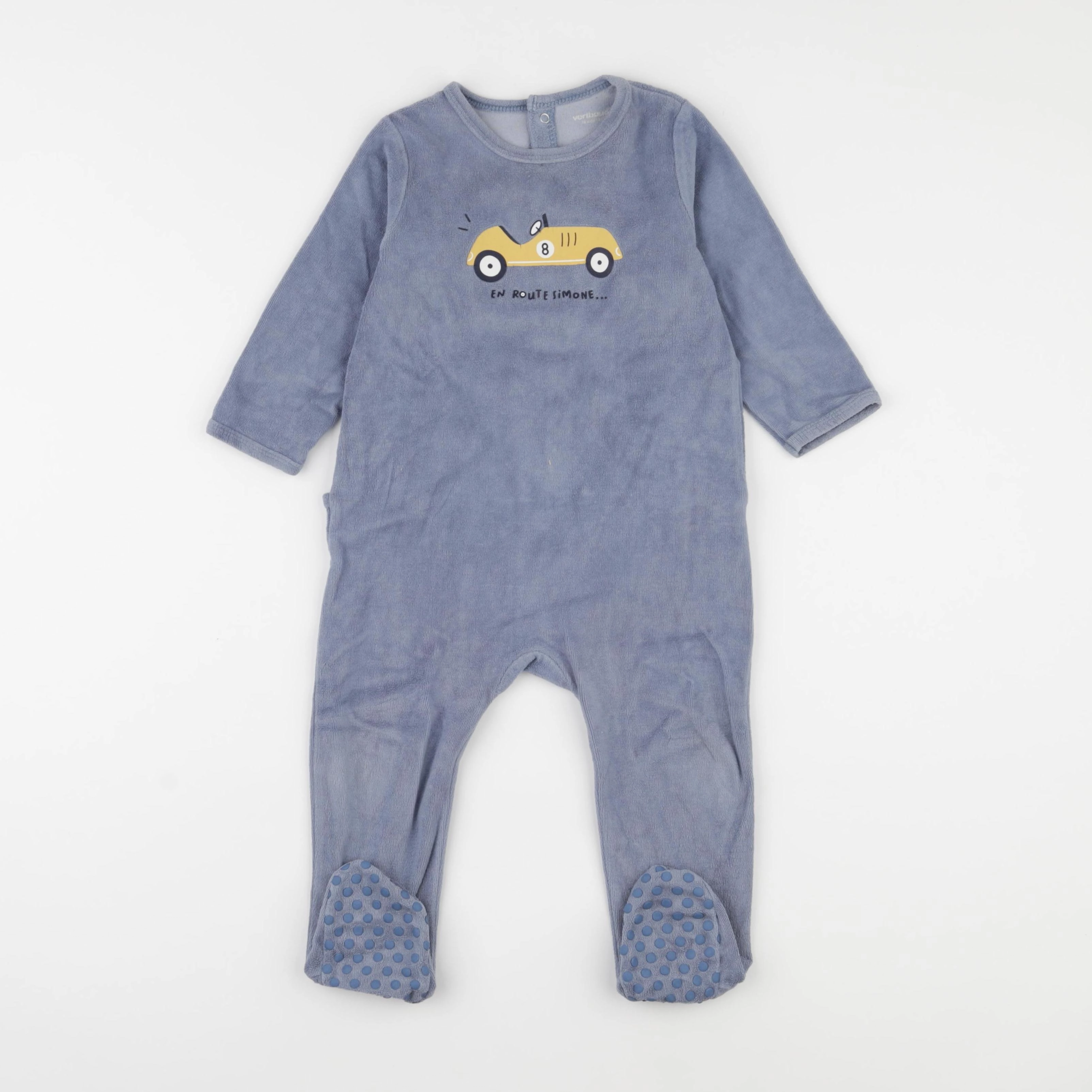 Vertbaudet - pyjama velours bleu - 18 mois