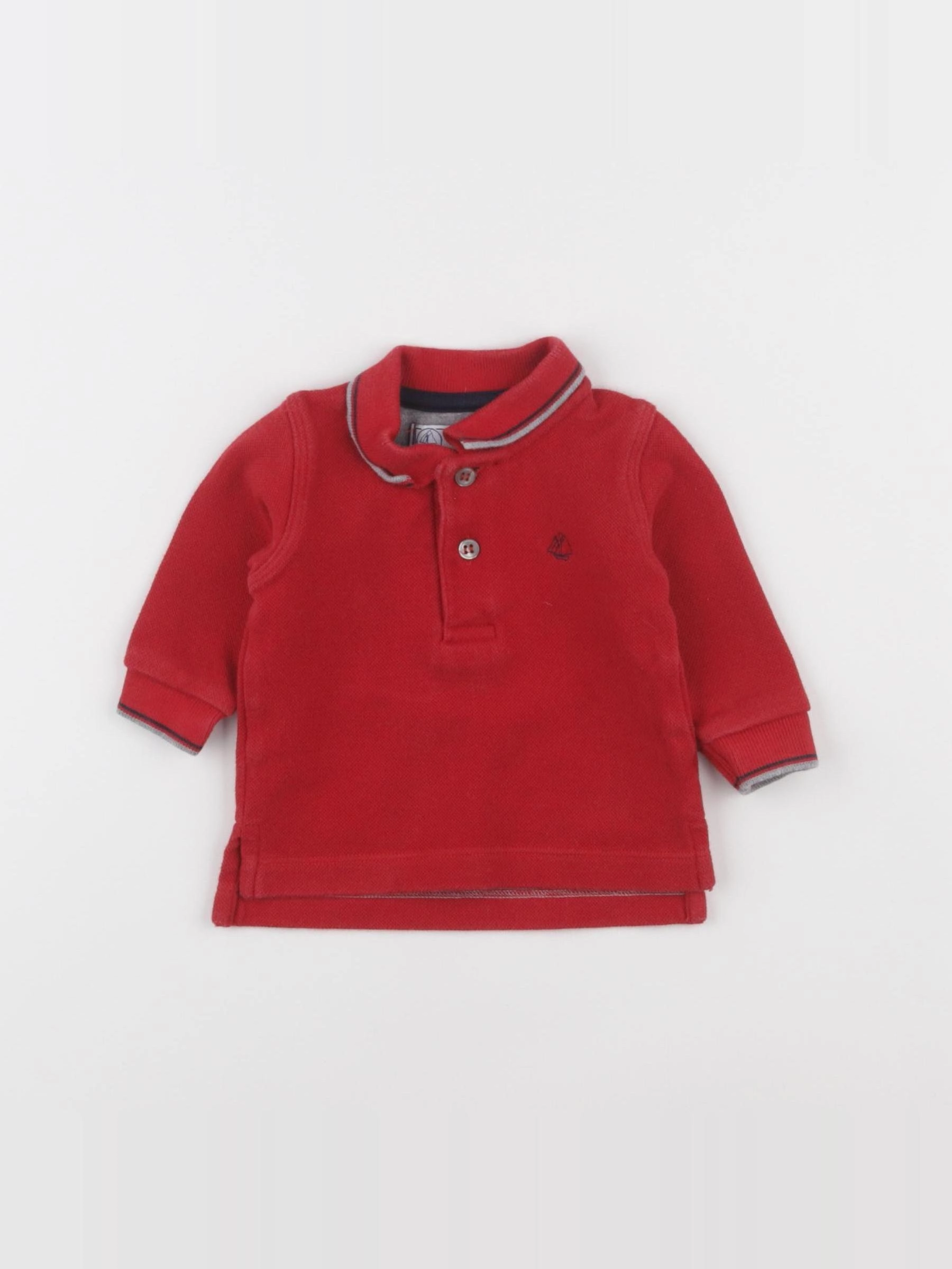 Petit Bateau - polo rouge - 3 mois