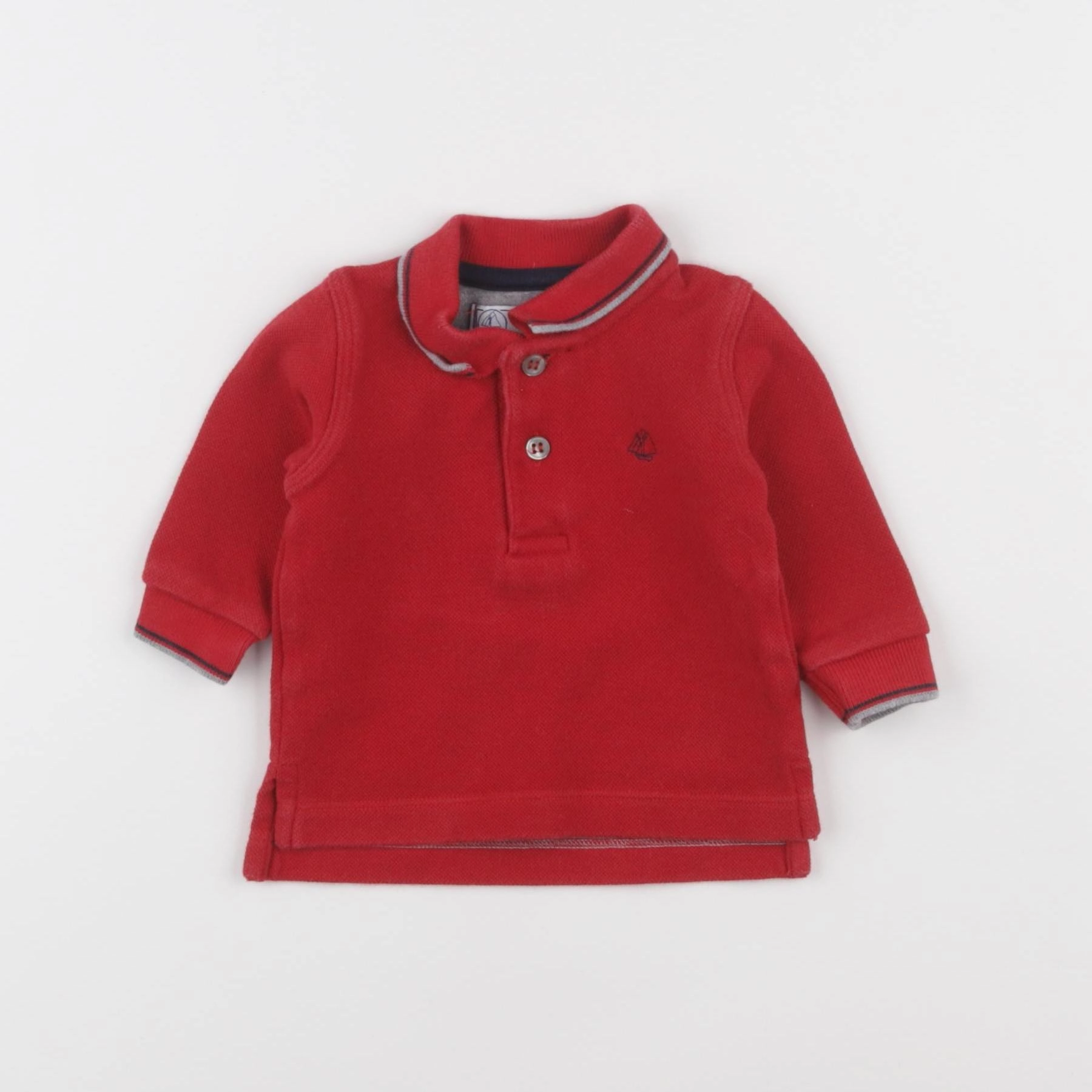 Petit Bateau - polo rouge - 3 mois