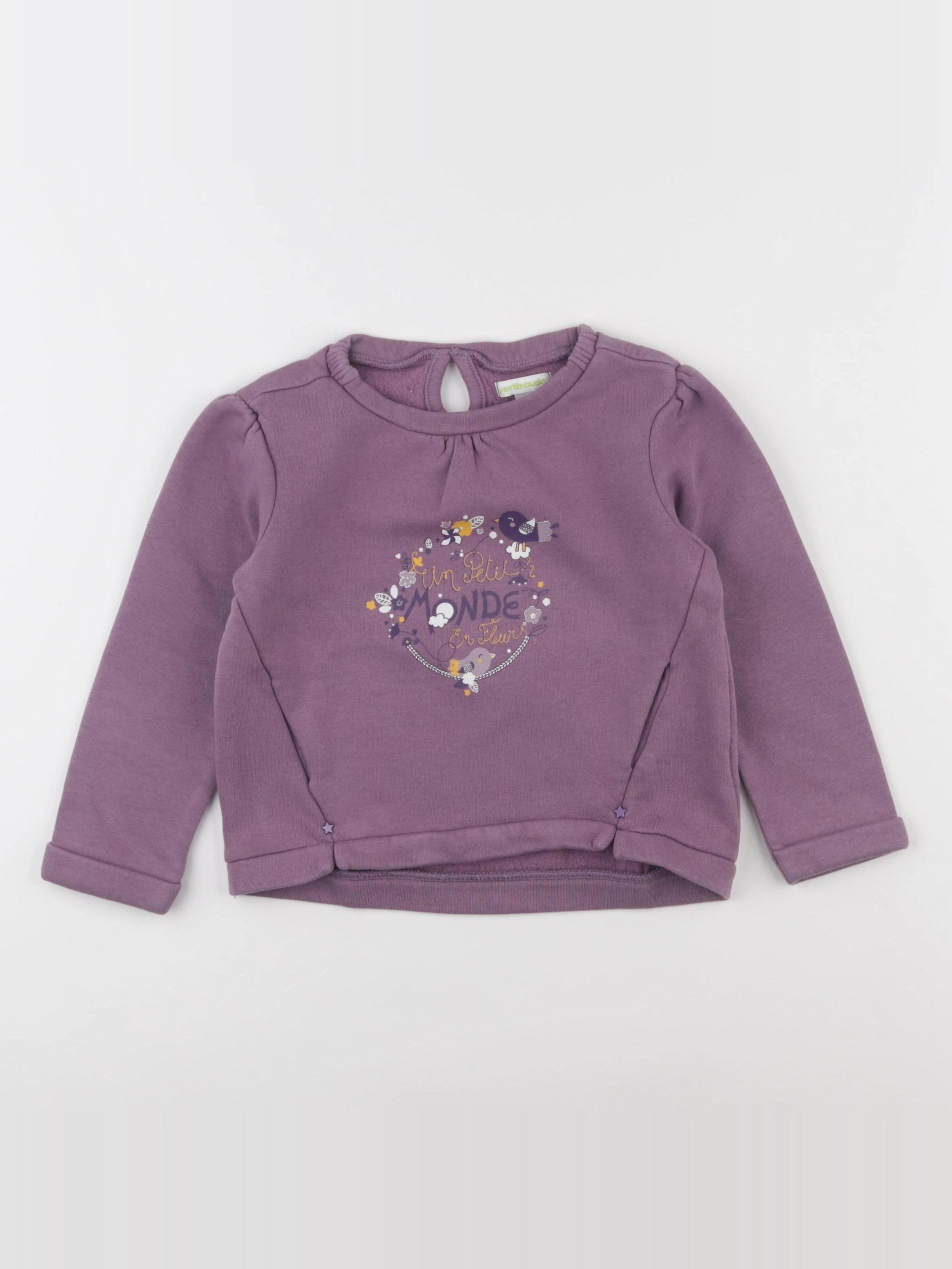 Vertbaudet - sweat violet - 4 ans
