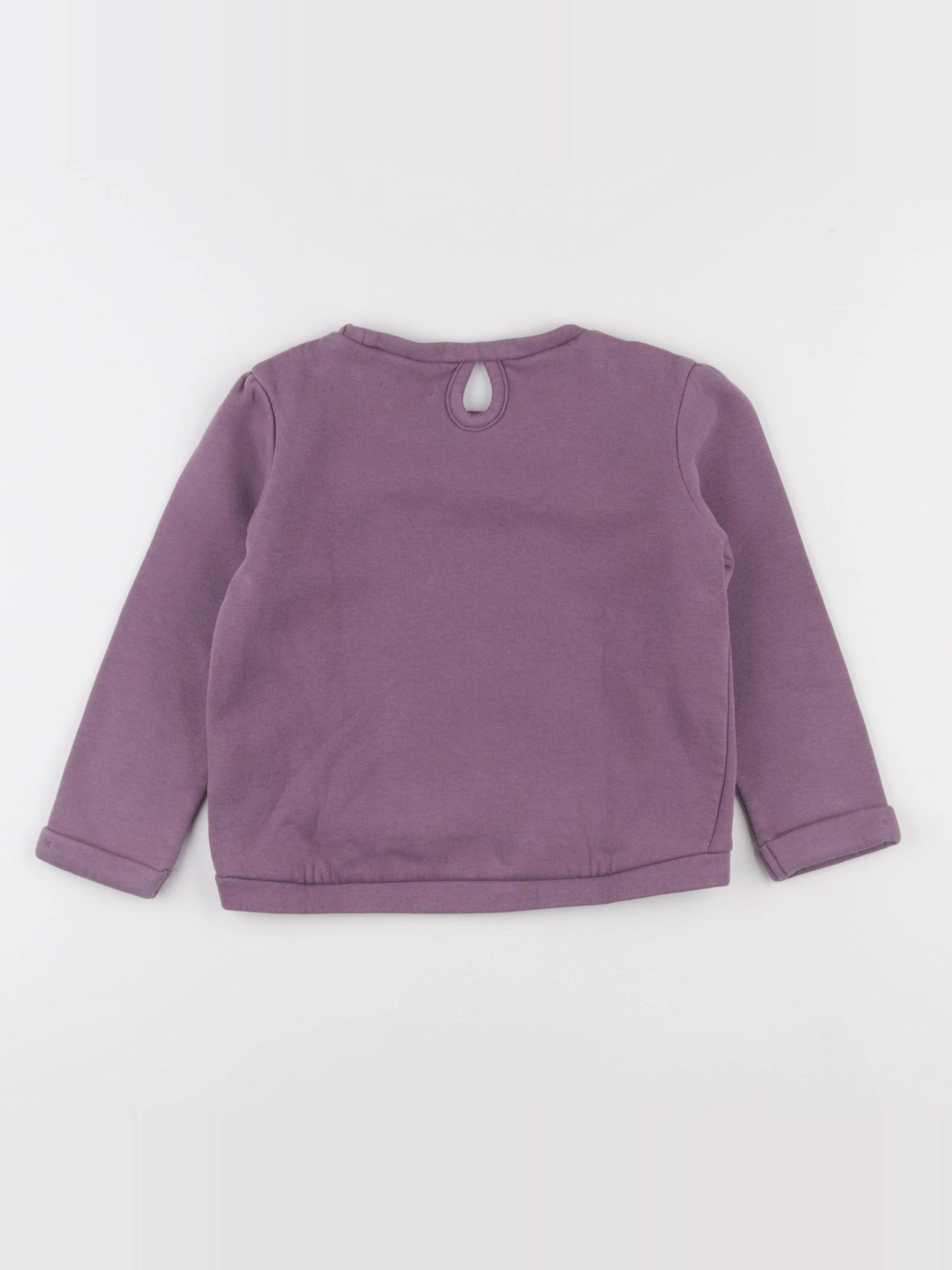 Vertbaudet - sweat violet - 4 ans