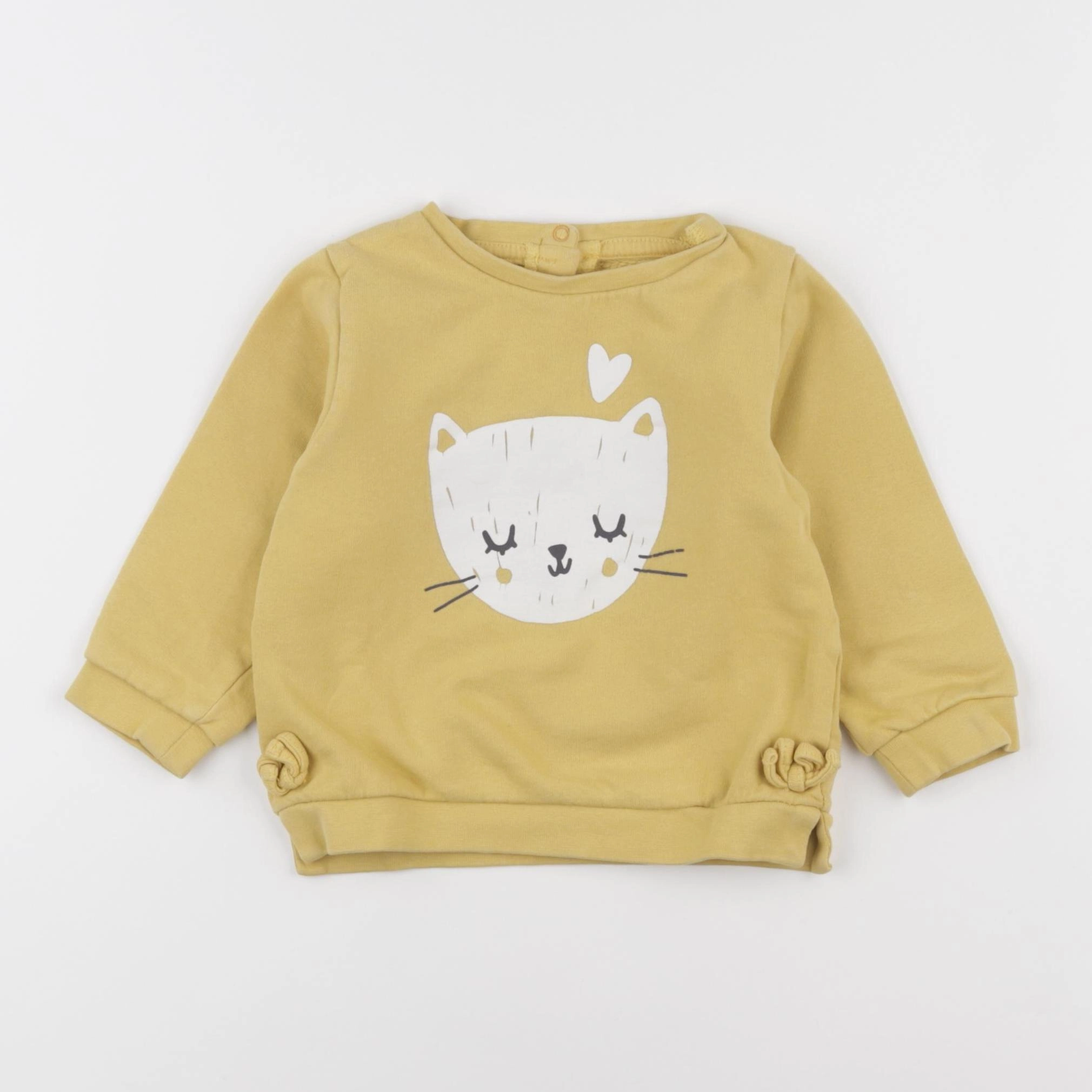 Vertbaudet - sweat jaune - 18 mois