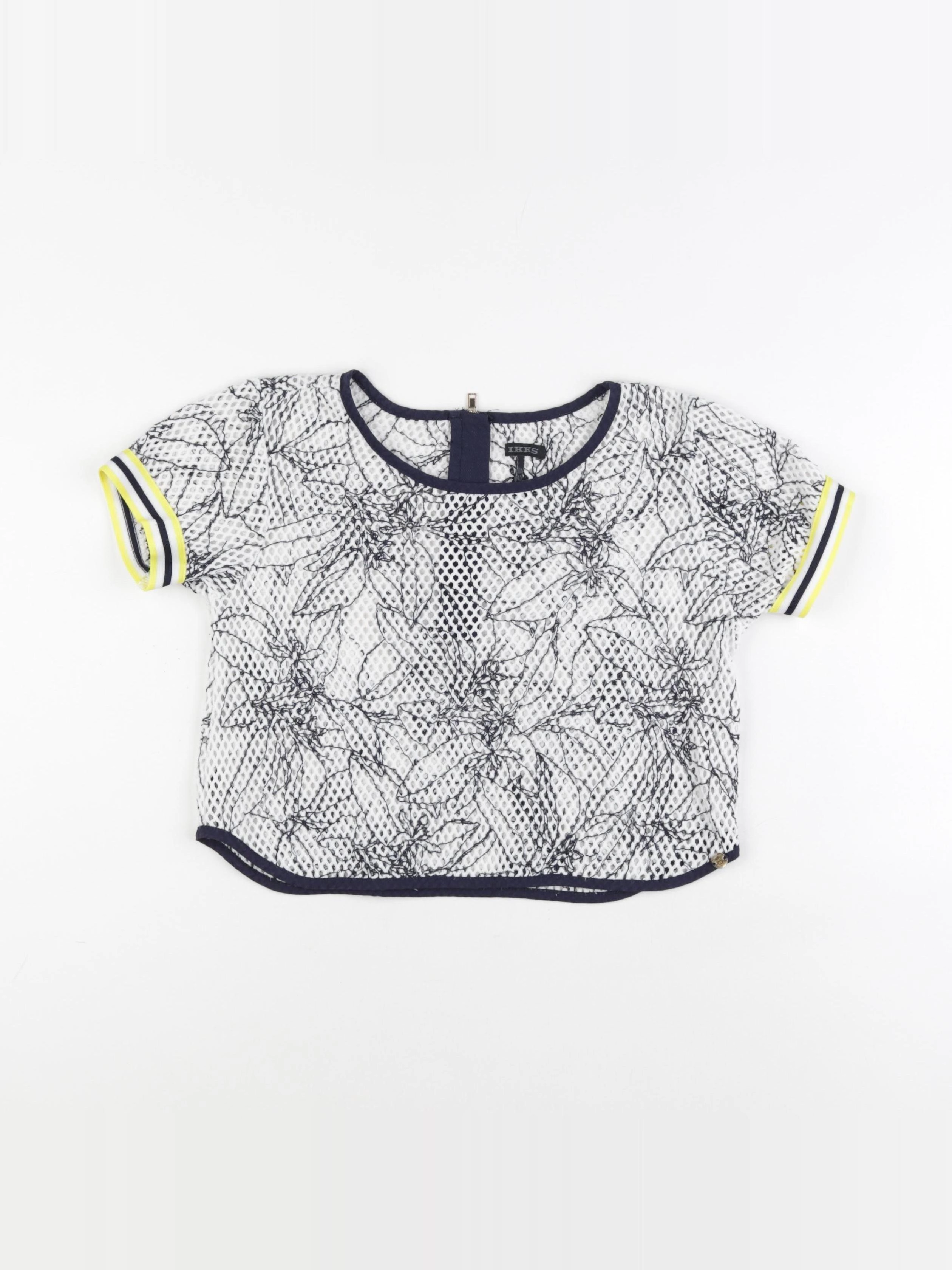 IKKS - tee-shirt blanc, bleu - 10 ans