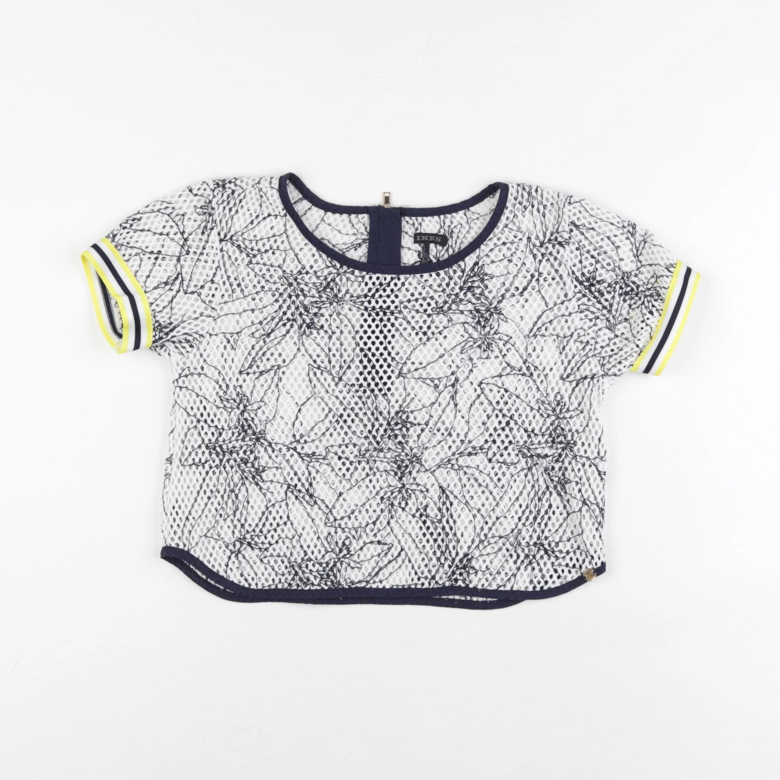 IKKS - tee-shirt blanc, bleu - 10 ans