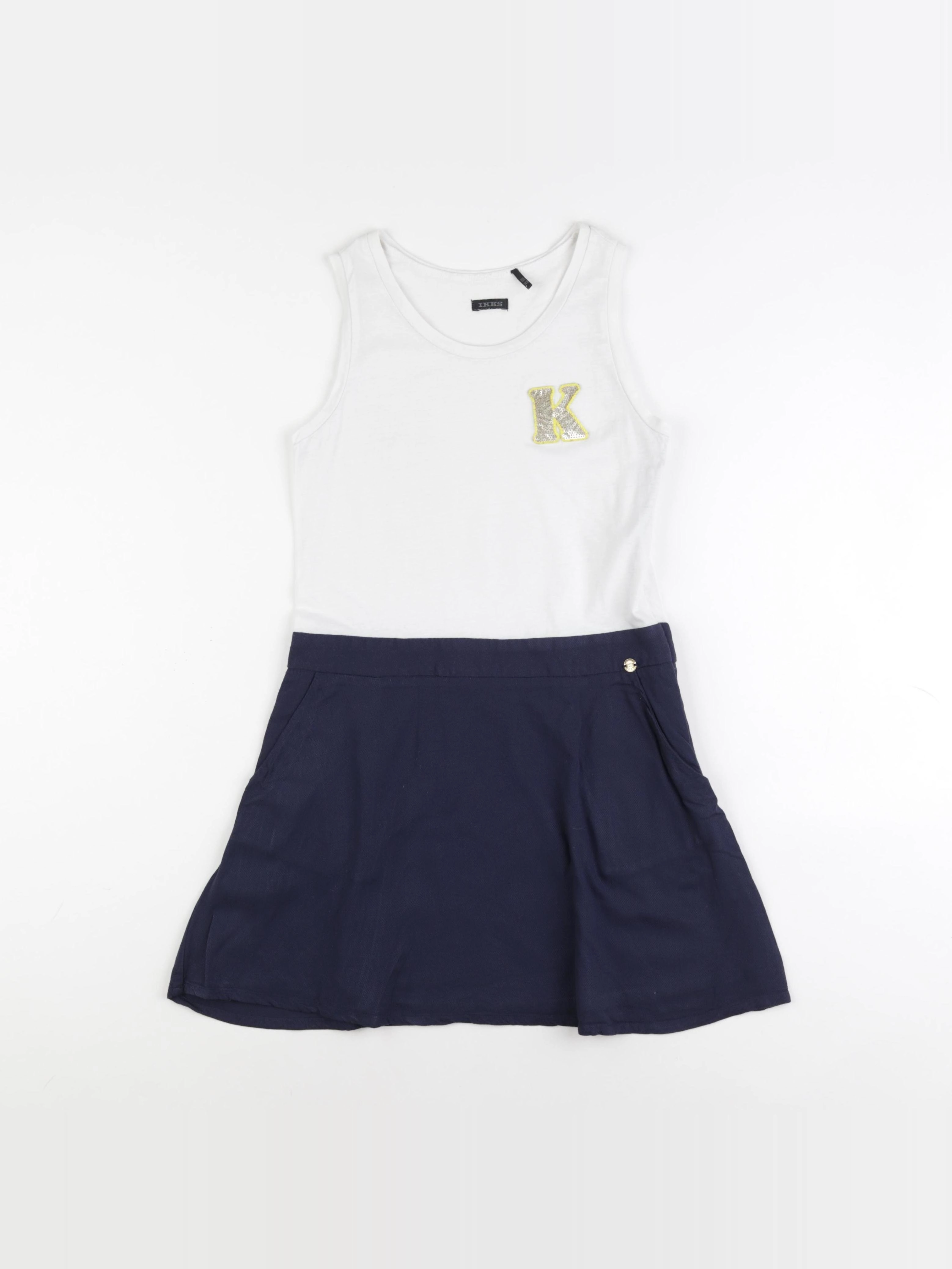 IKKS - robe bleu, blanc - 10 ans