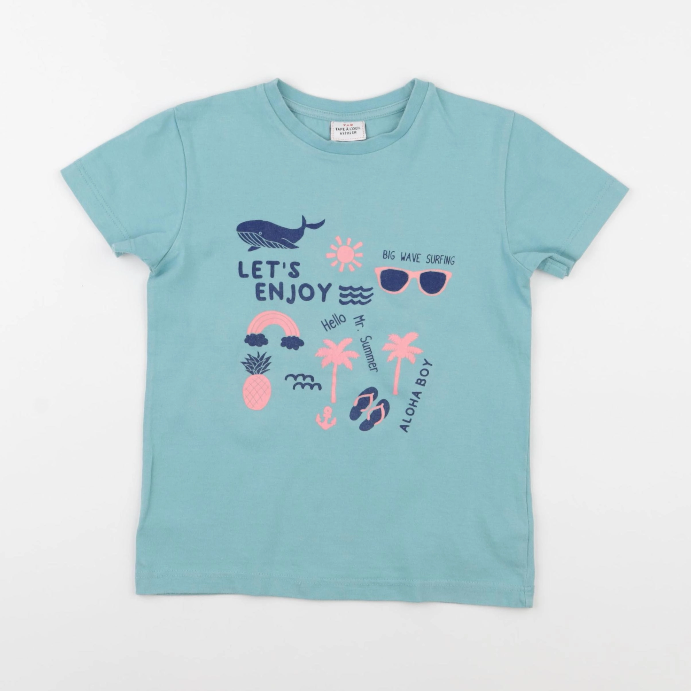 Tape à l'oeil - tee-shirt bleu - 6 ans