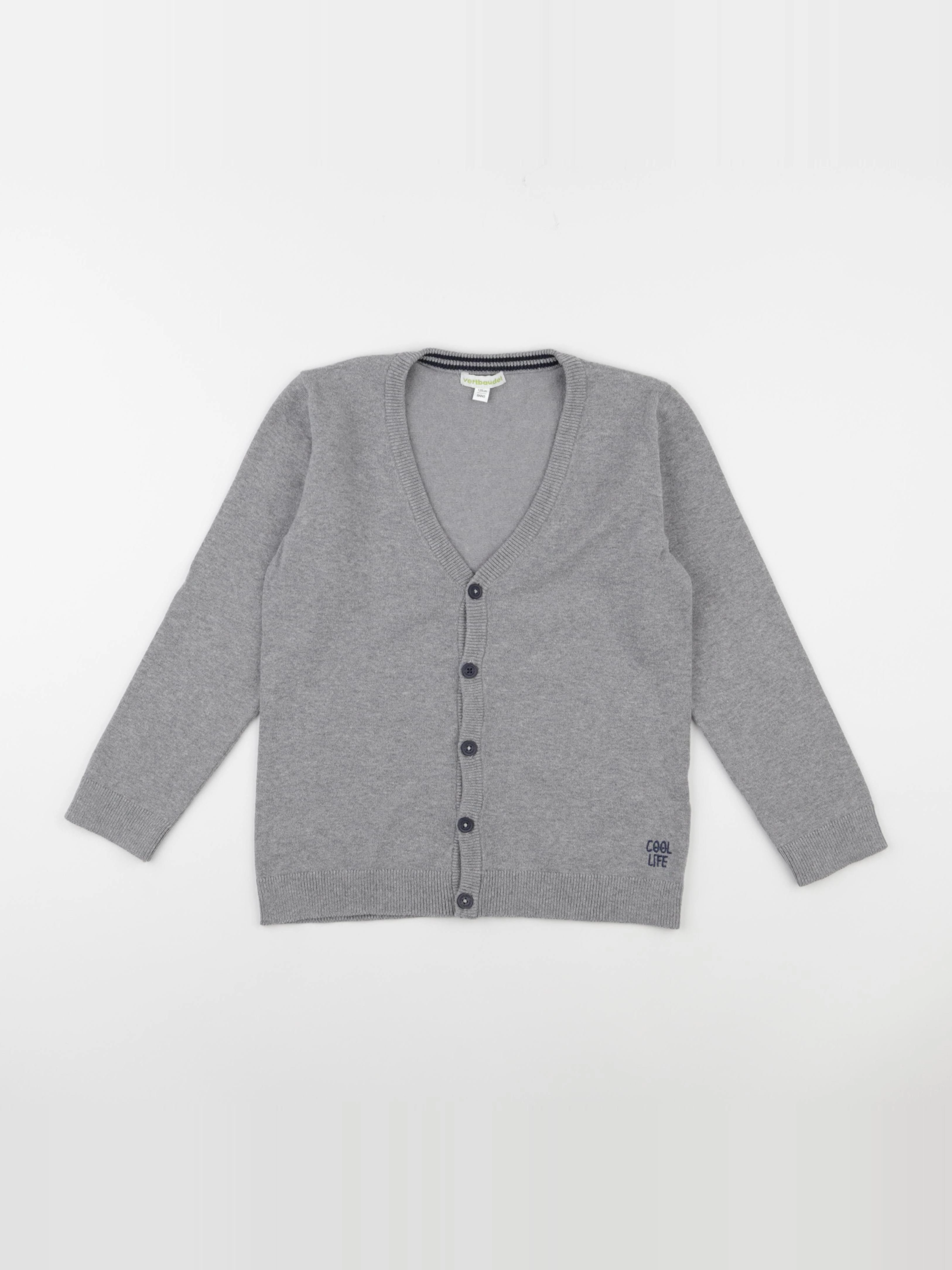 Vertbaudet - gilet gris - 8 ans