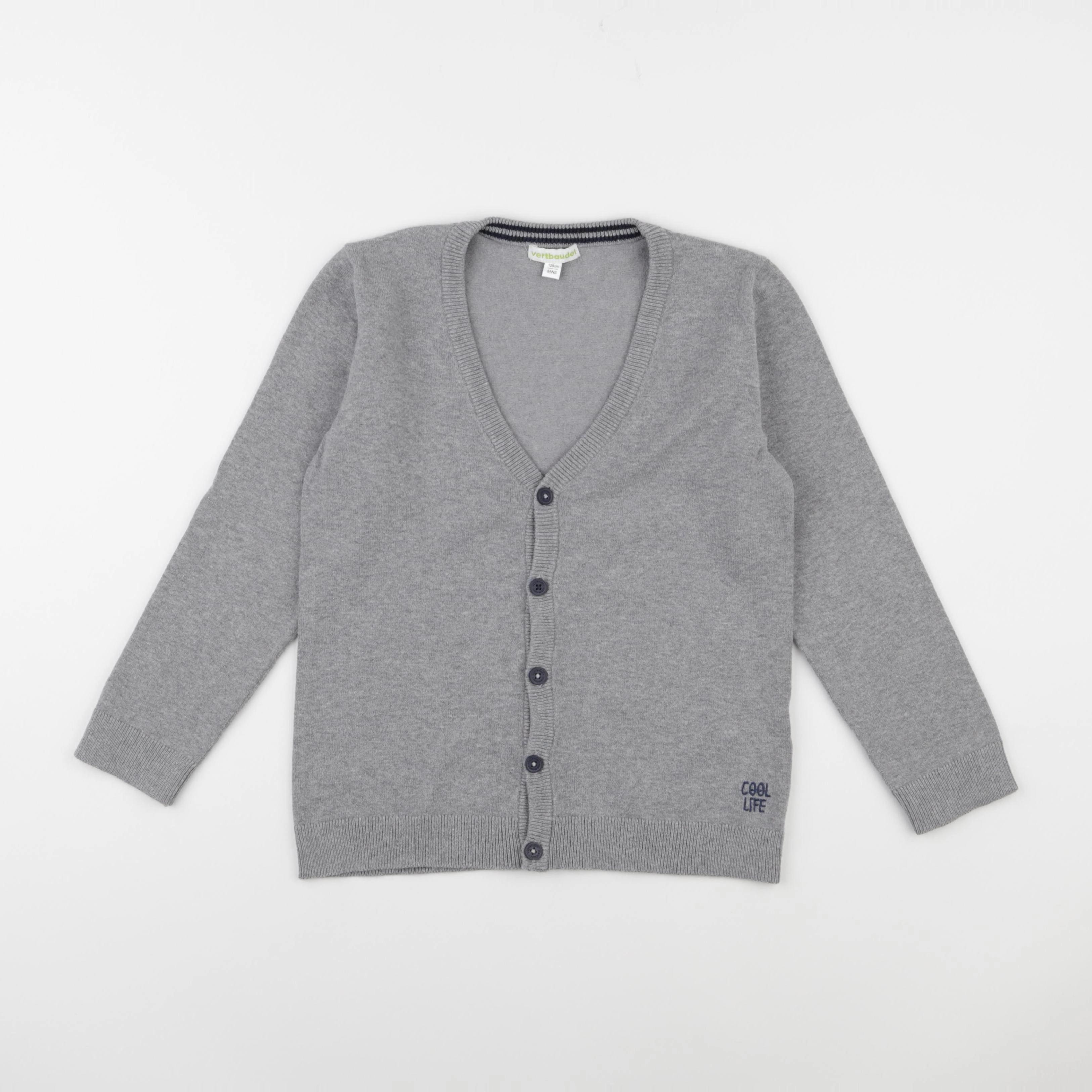 Vertbaudet - gilet gris - 8 ans