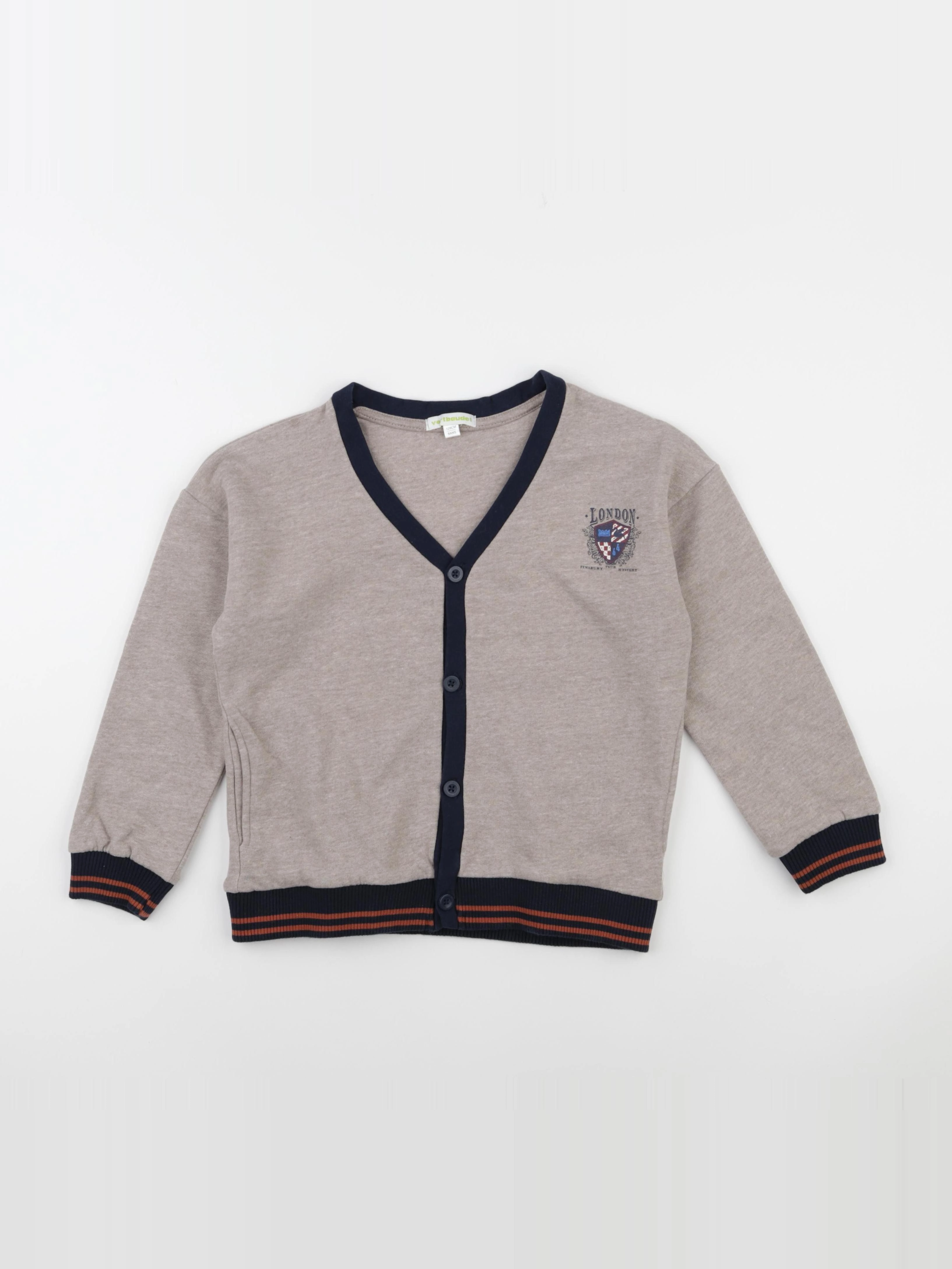 Vertbaudet - sweat marron - 8 ans