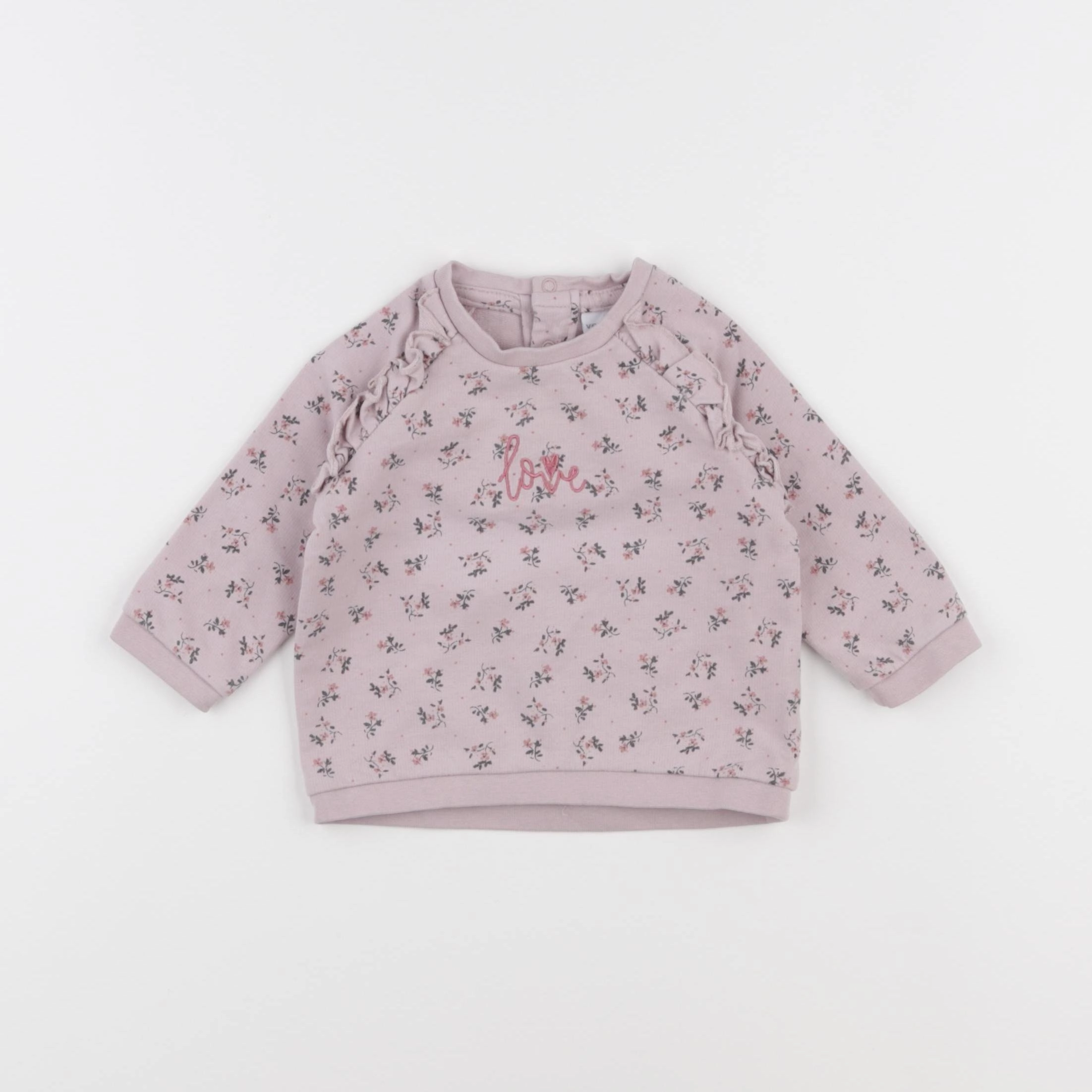 Vertbaudet - sweat rose - 6 mois