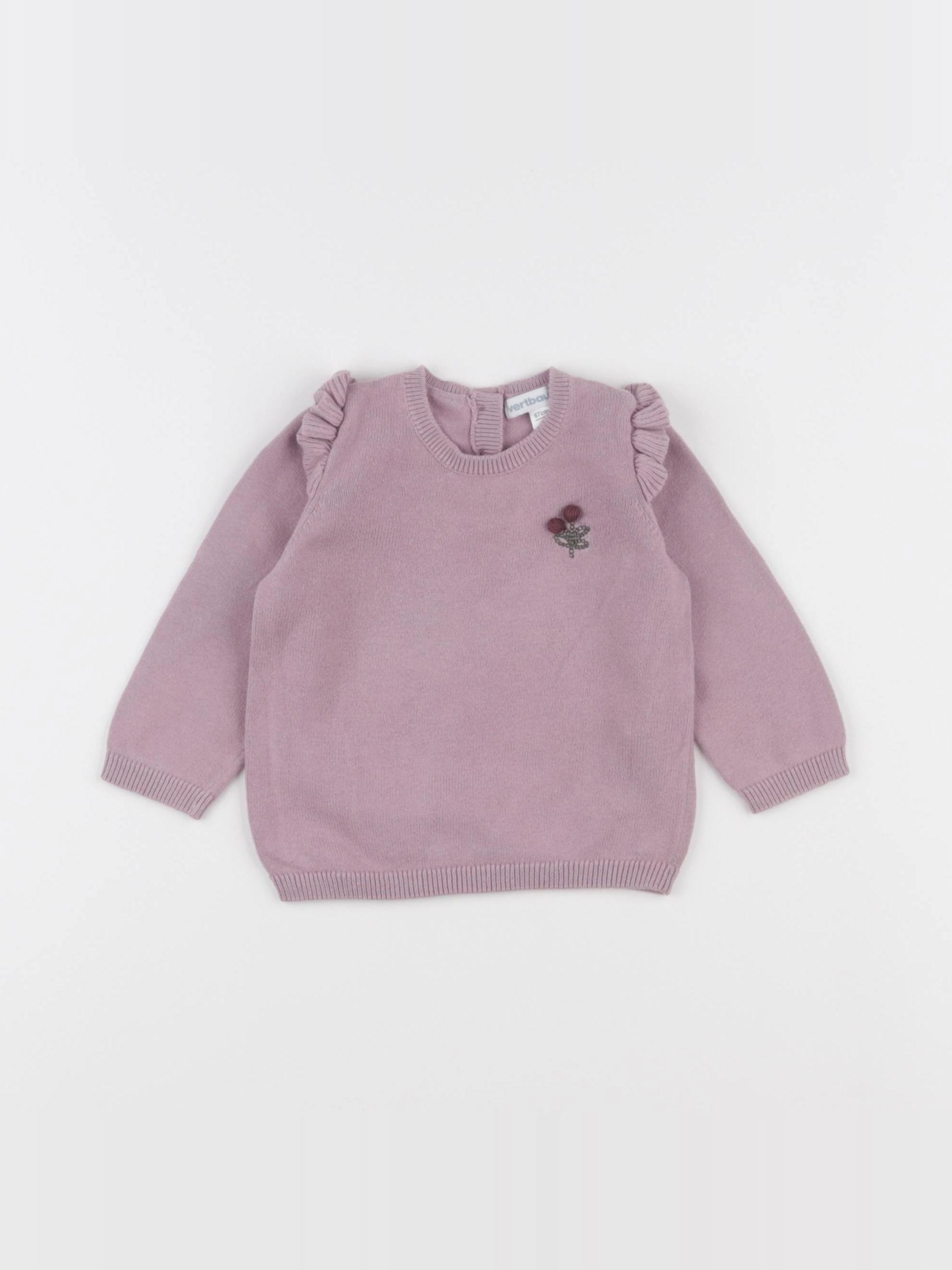 Vertbaudet - pull violet - 6 mois
