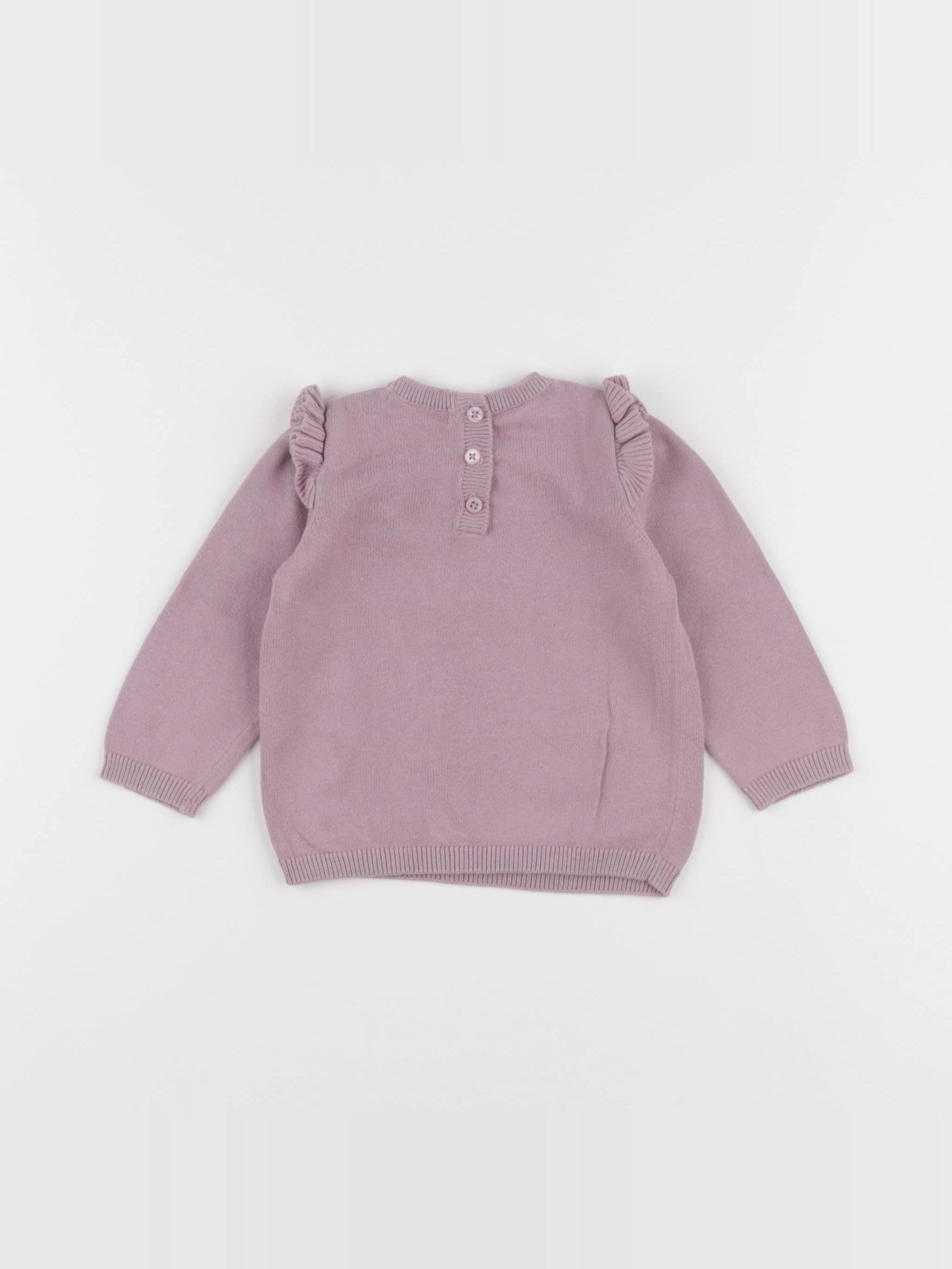 Vertbaudet - pull violet - 6 mois