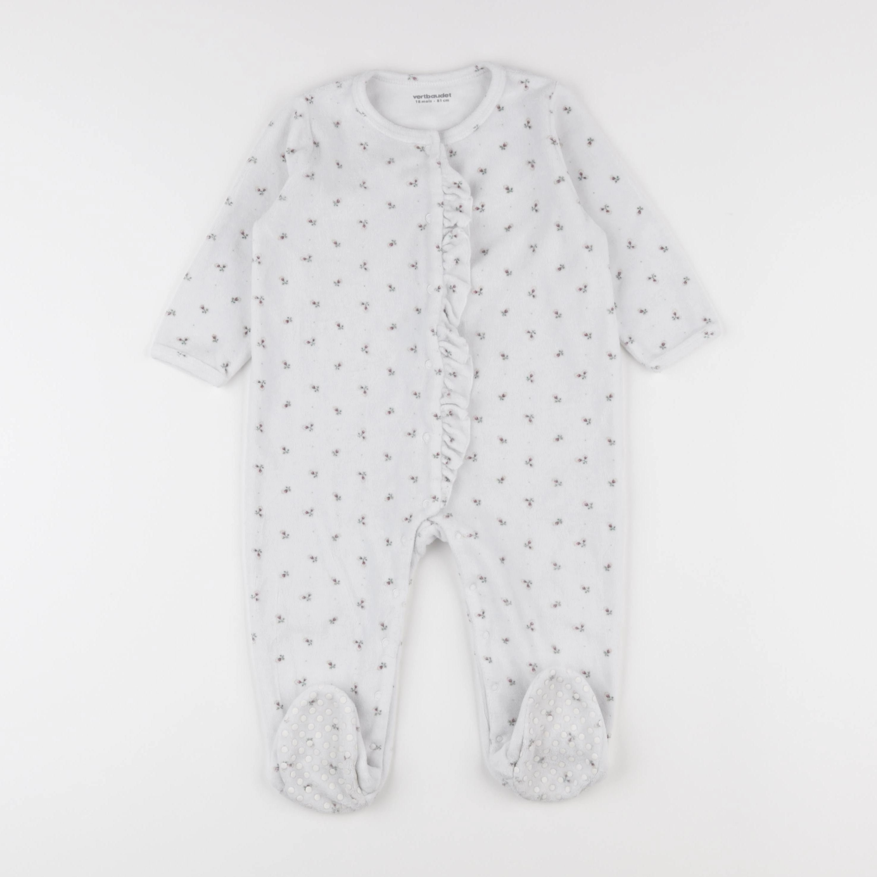 Vertbaudet - pyjama velours blanc - 18 mois