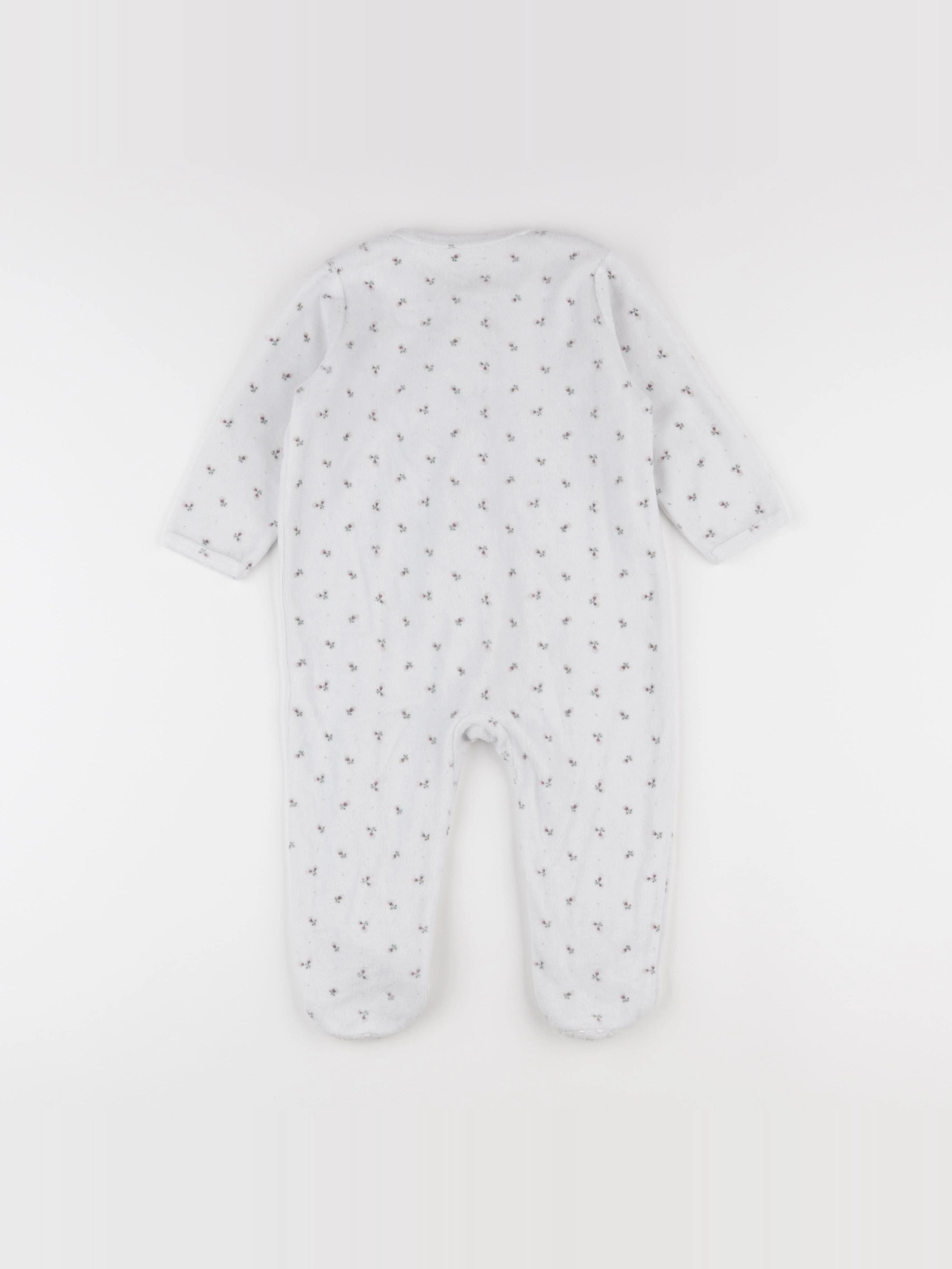 Vertbaudet - pyjama velours blanc - 18 mois