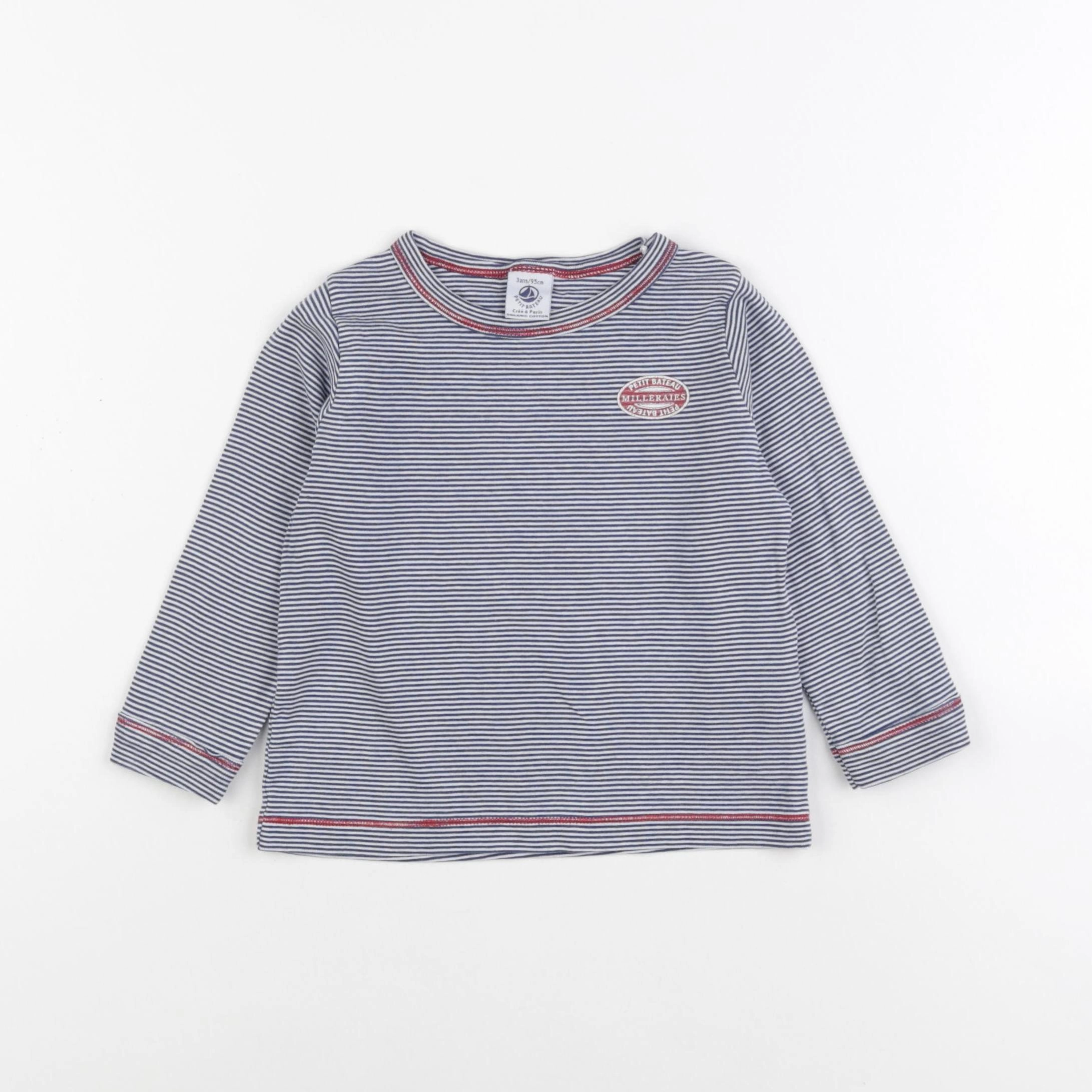 Petit Bateau - maillot de corps bleu - 3 ans