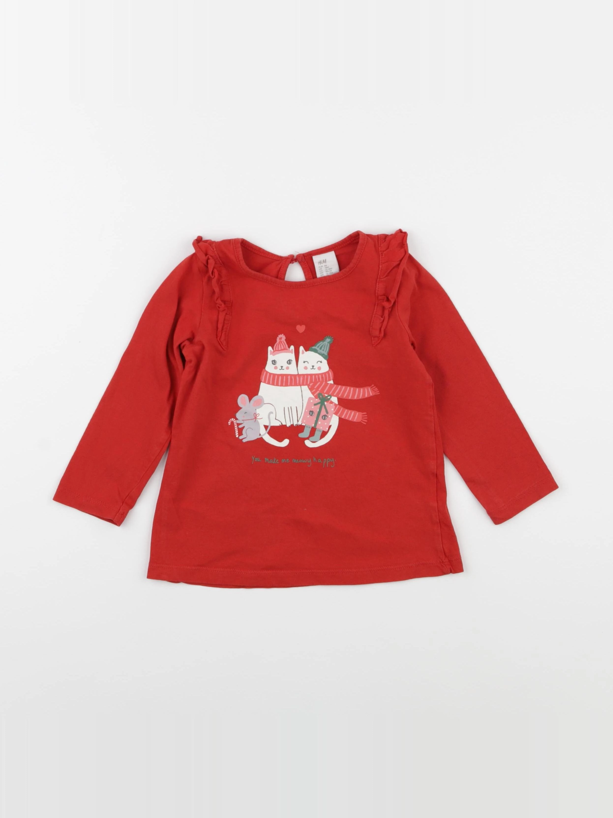H&M - tee-shirt rouge - 12/18 mois