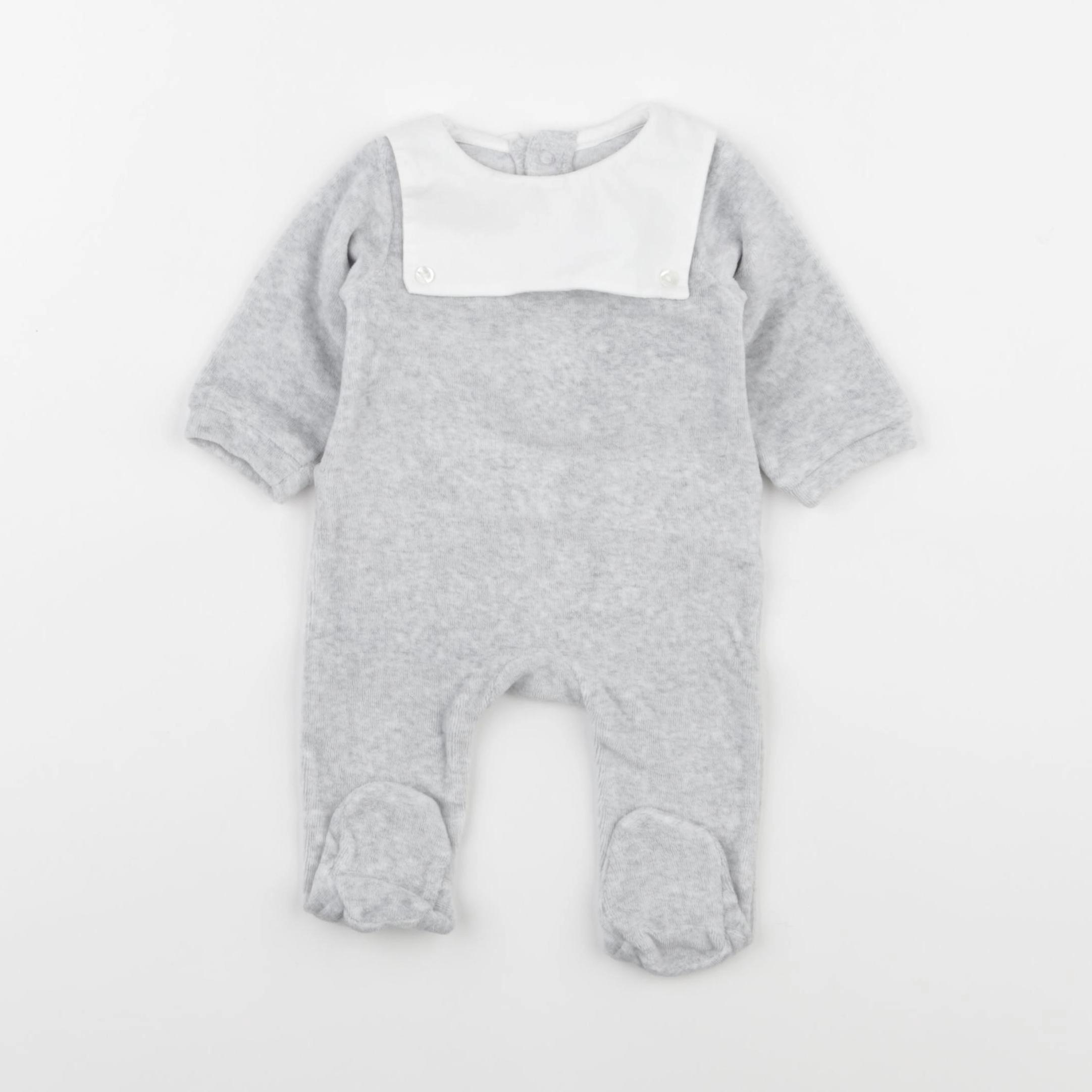 Jacadi - pyjama velours gris - 1 mois