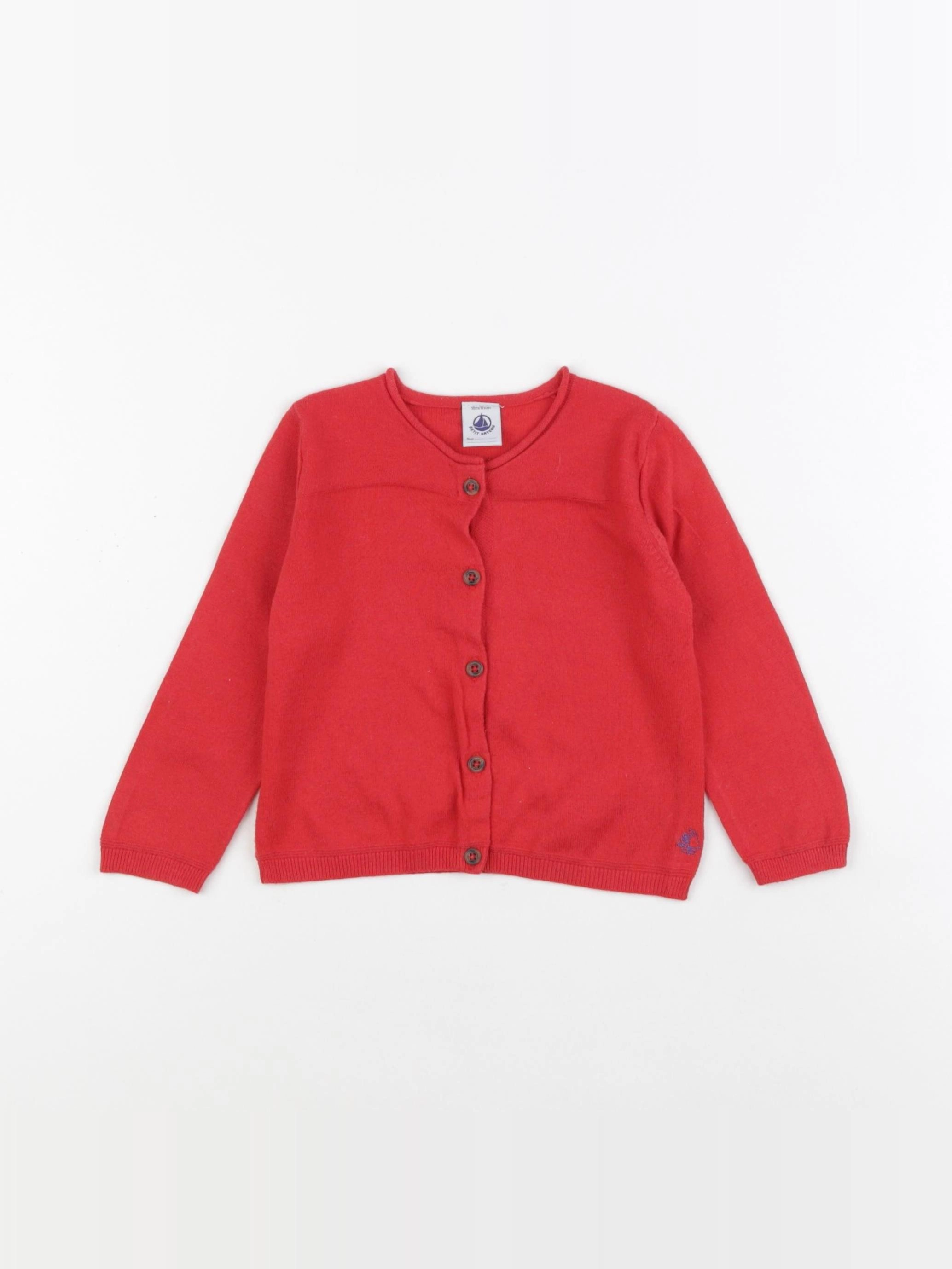 Petit Bateau - gilet rouge - 18 mois