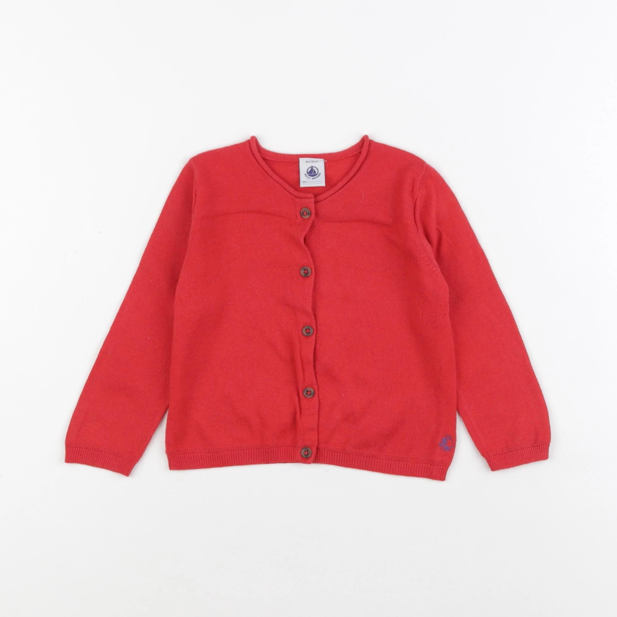 Petit Bateau - gilet rouge - 18 mois