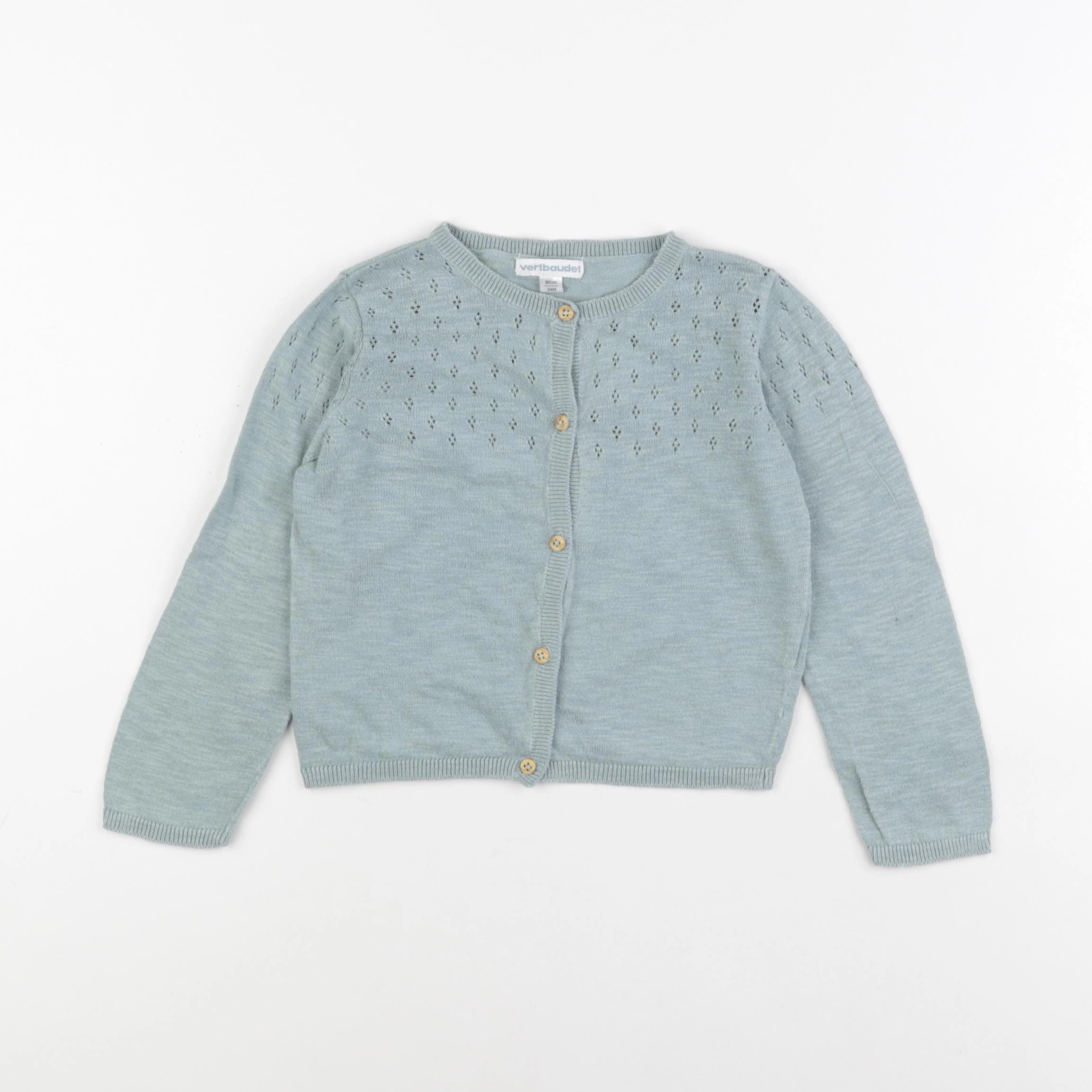 Vertbaudet - gilet vert - 24 mois