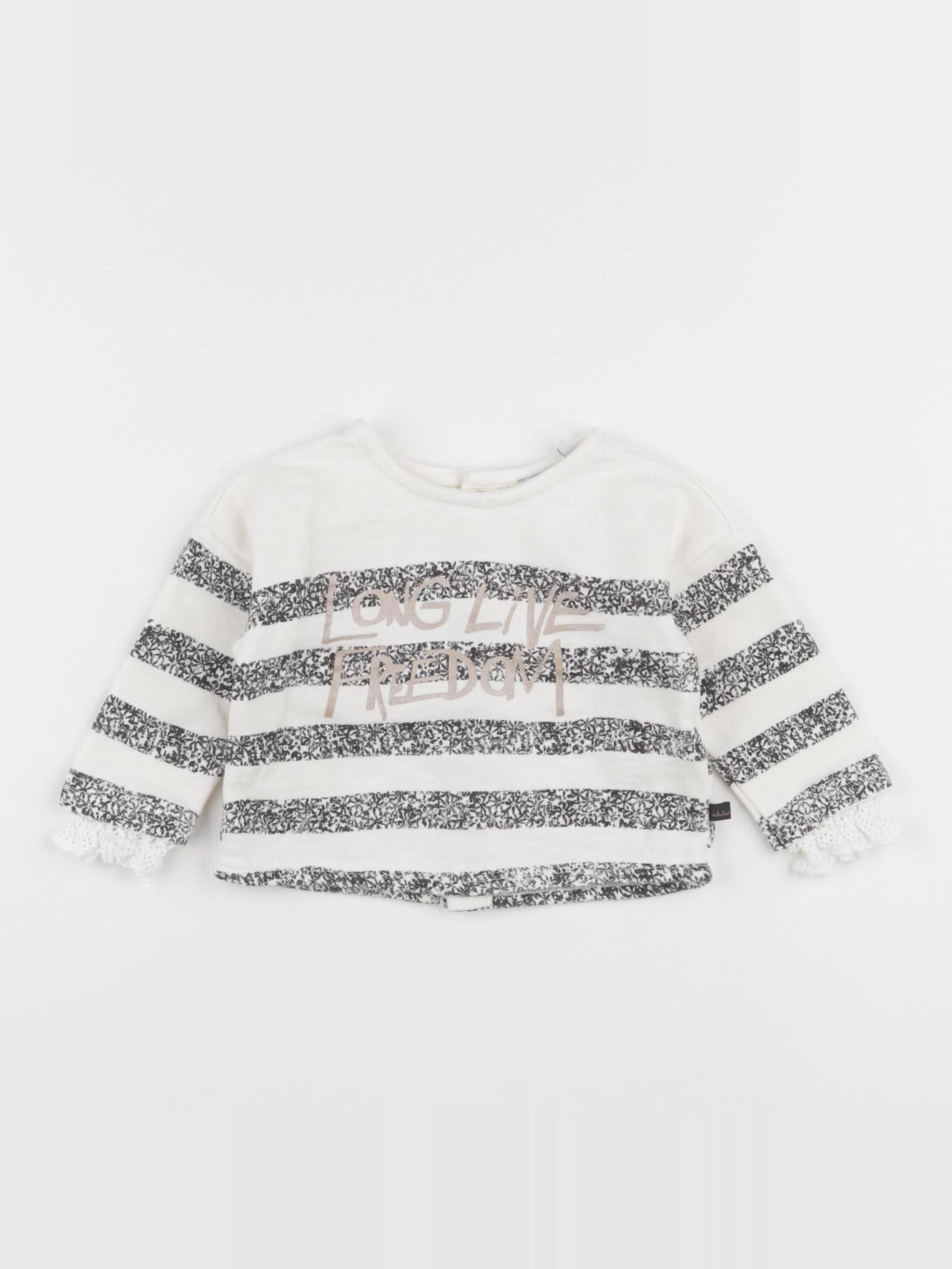 IKKS - sweat blanc, gris - 6 mois