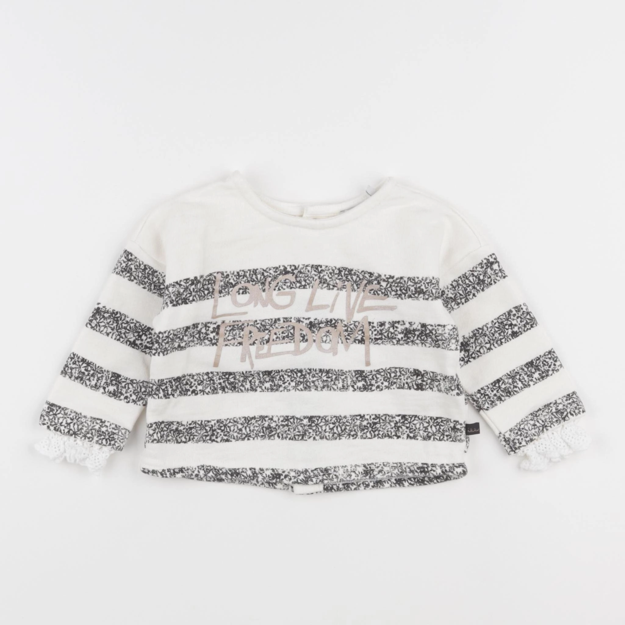 IKKS - sweat blanc, gris - 6 mois