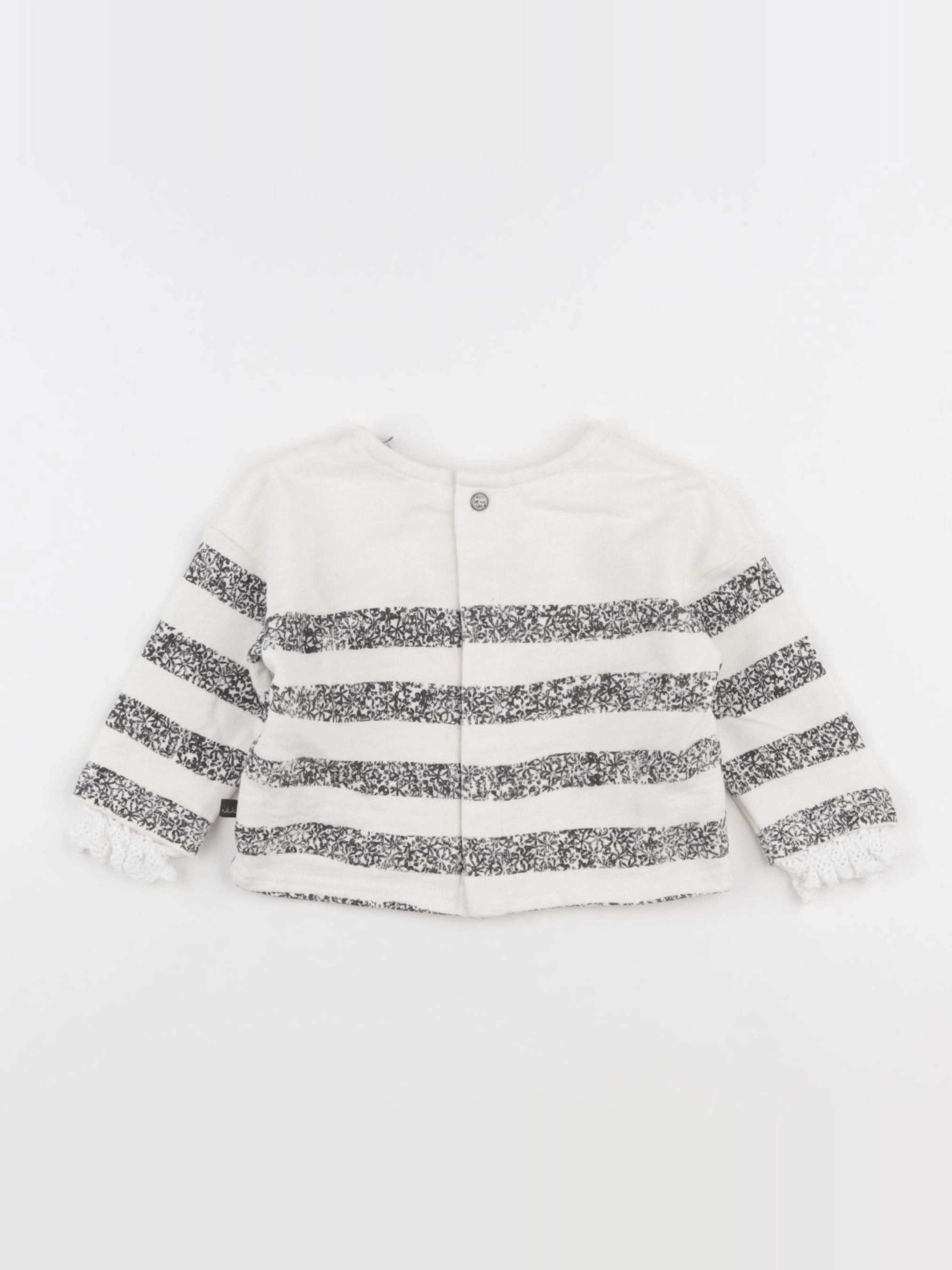 IKKS - sweat blanc, gris - 6 mois