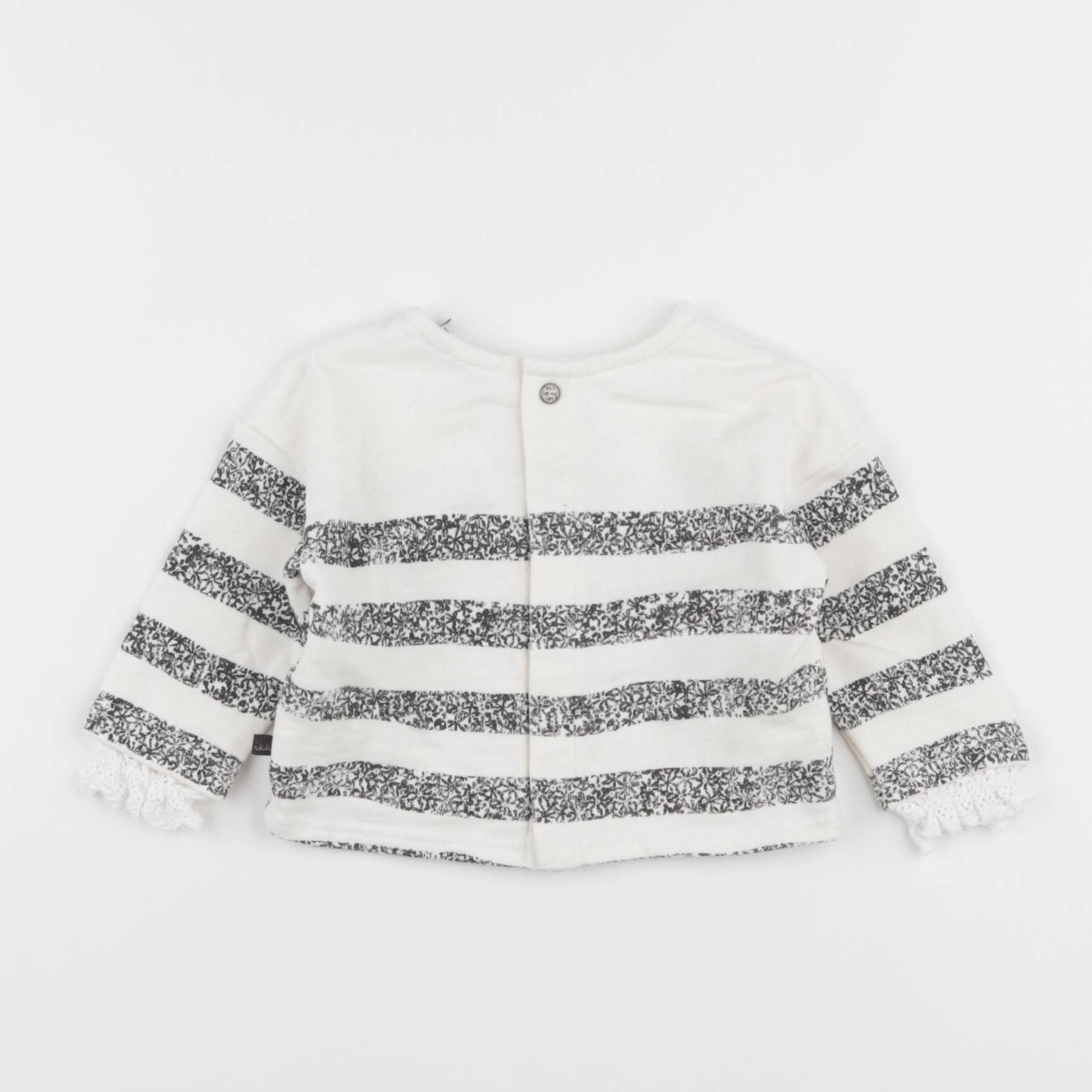 IKKS - sweat blanc, gris - 6 mois