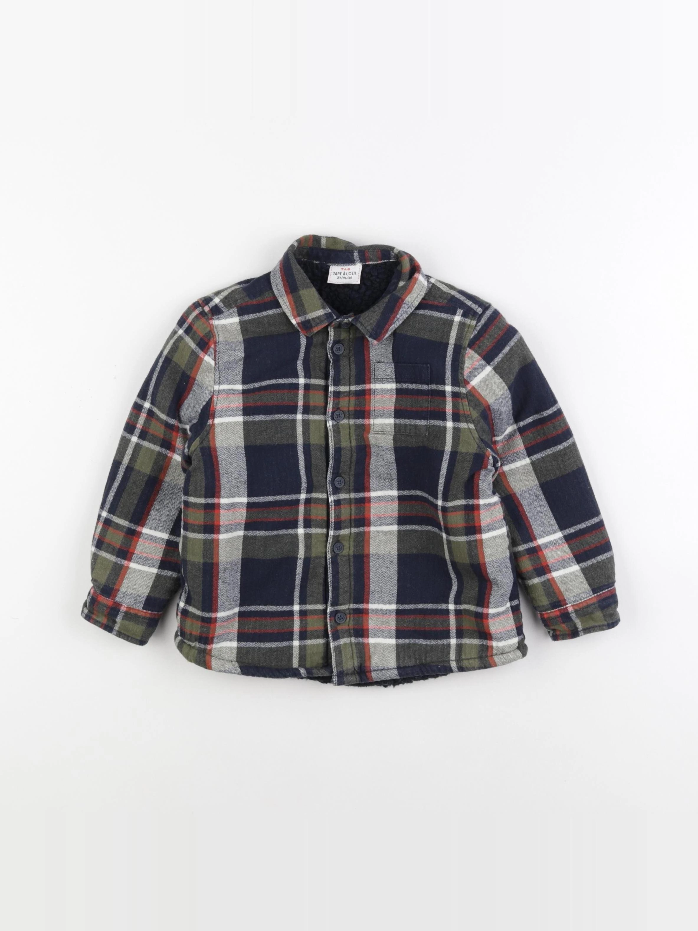 Tape à l'oeil - sur-chemise bleu, vert - 3 ans