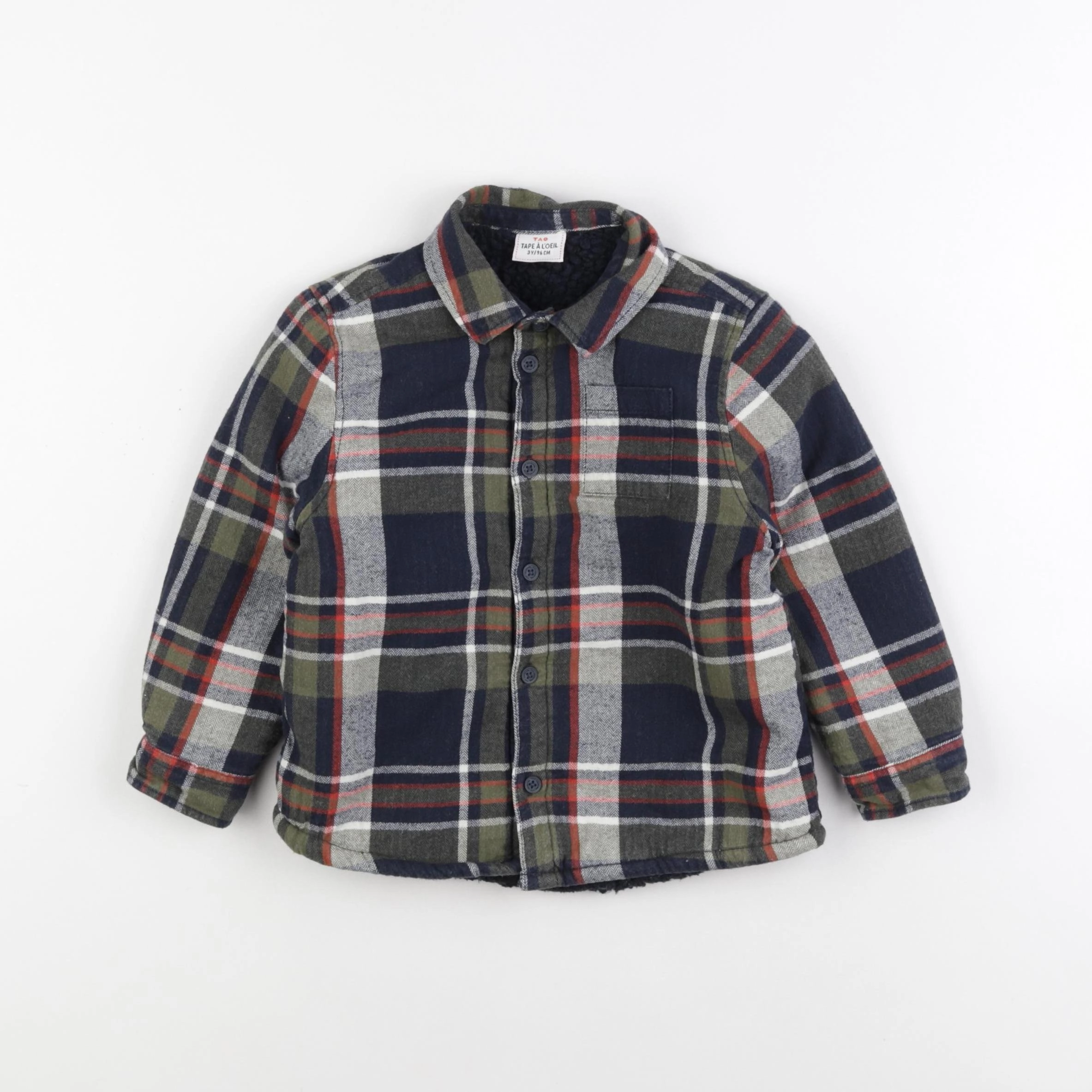 Tape à l'oeil - sur-chemise bleu, vert - 3 ans
