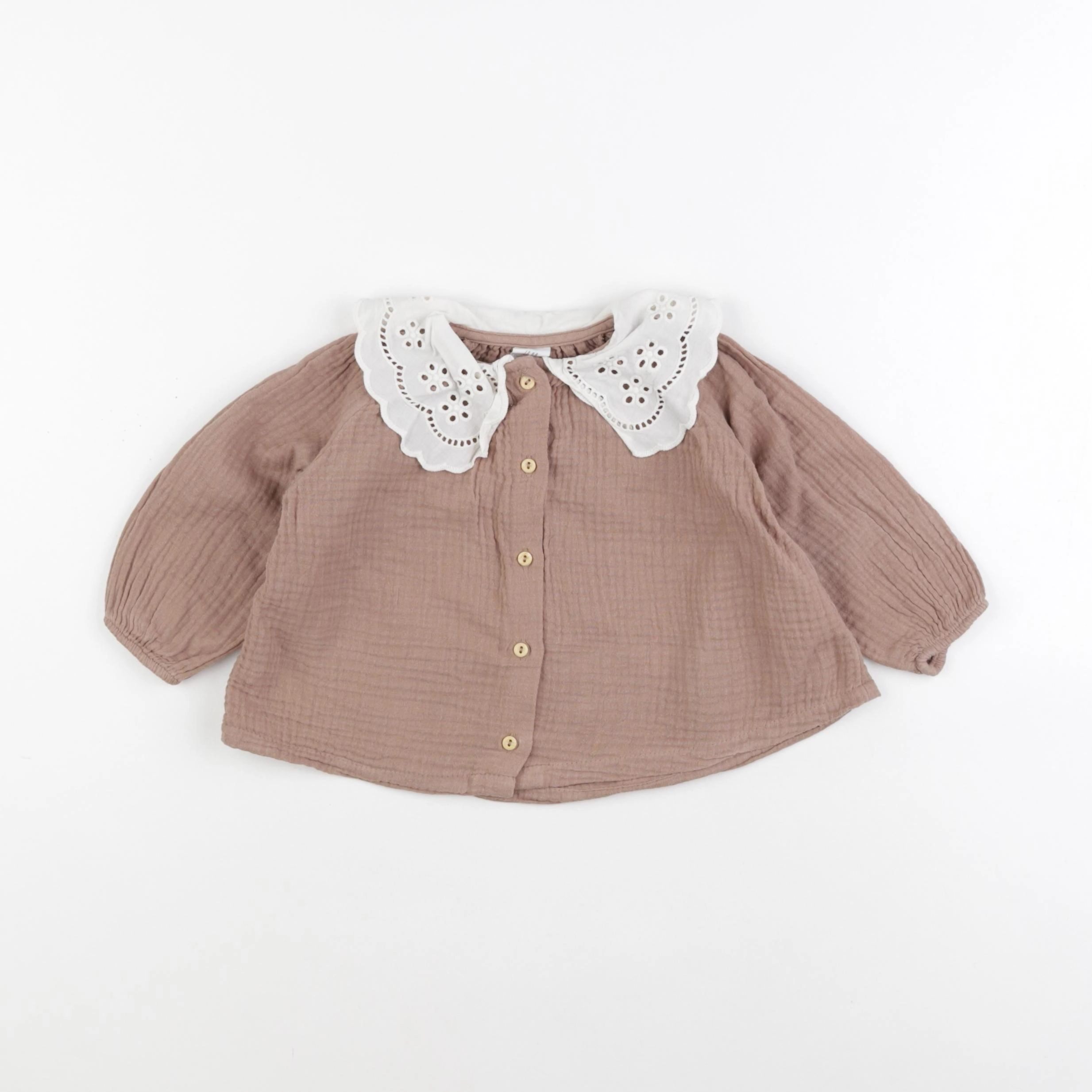 H&M - blouse marron - 6/9 mois