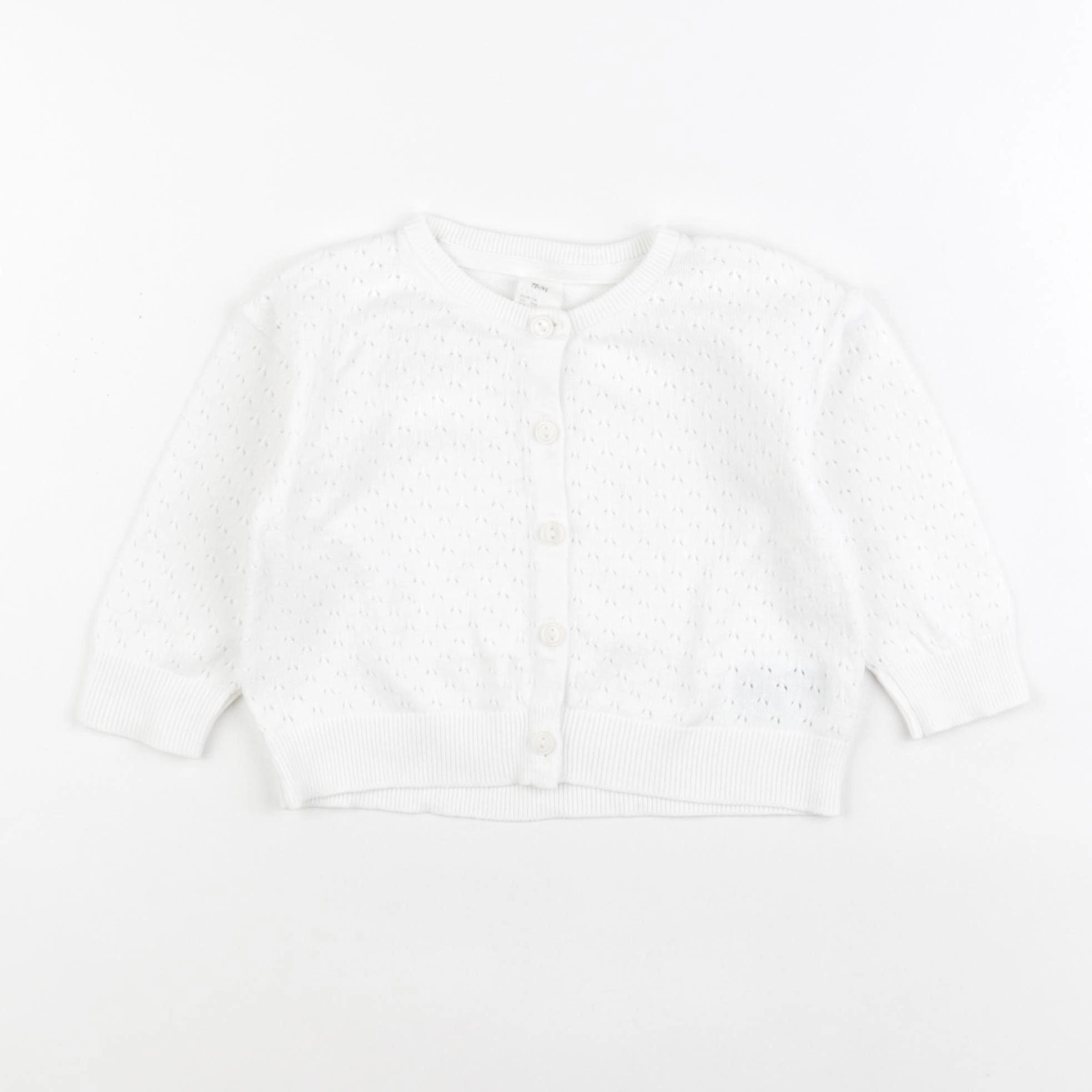 H&M - gilet blanc - 6/9 mois