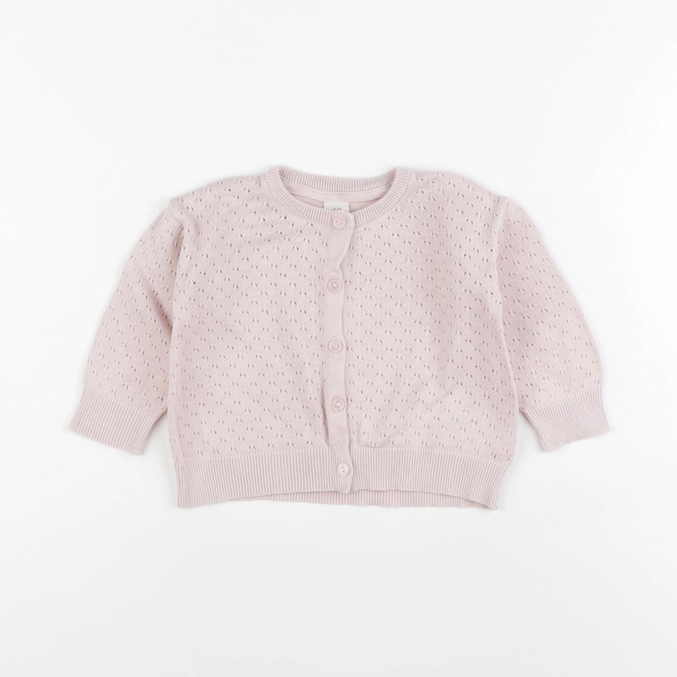 H&M - gilet rose - 6/9 mois